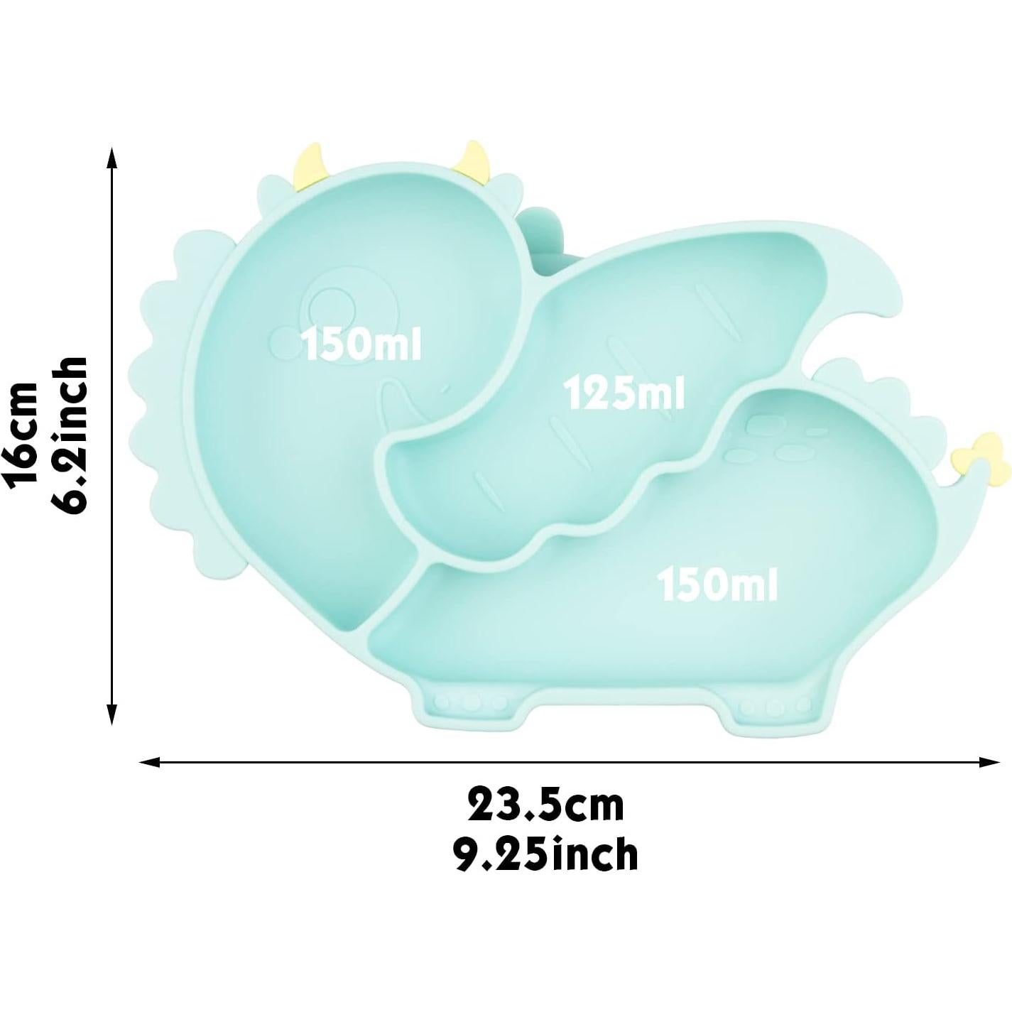 Plato para Niños Qshare de Silicona 28x20 cm Libre de BPA