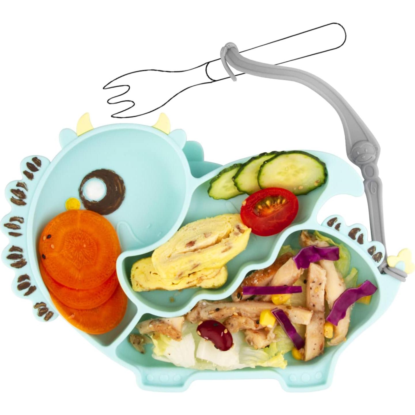 Plato para Niños Qshare de Silicona 28x20 cm Libre de BPA