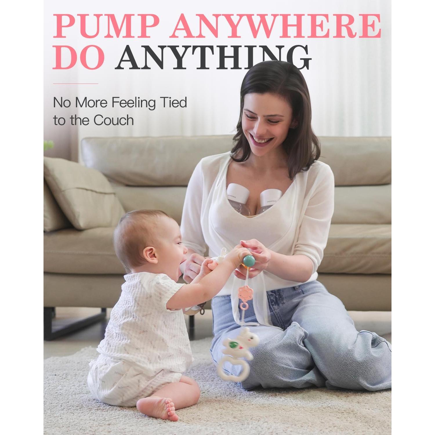 Extractor de Leche Materna Eléctrico Inalámbrico MOMPINKE S12 24mm Blanco