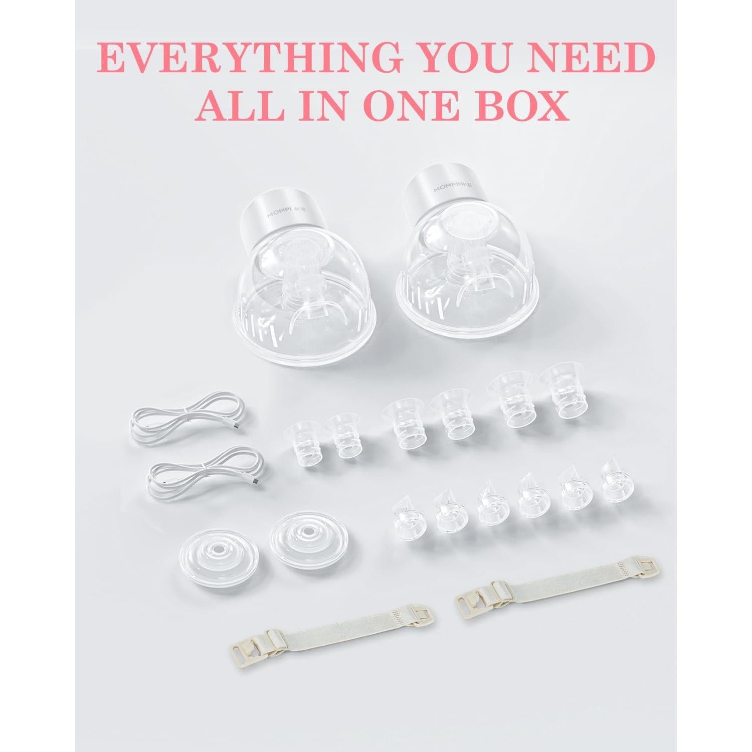 Extractor de Leche Materna Eléctrico Inalámbrico MOMPINKE S12 24mm Blanco