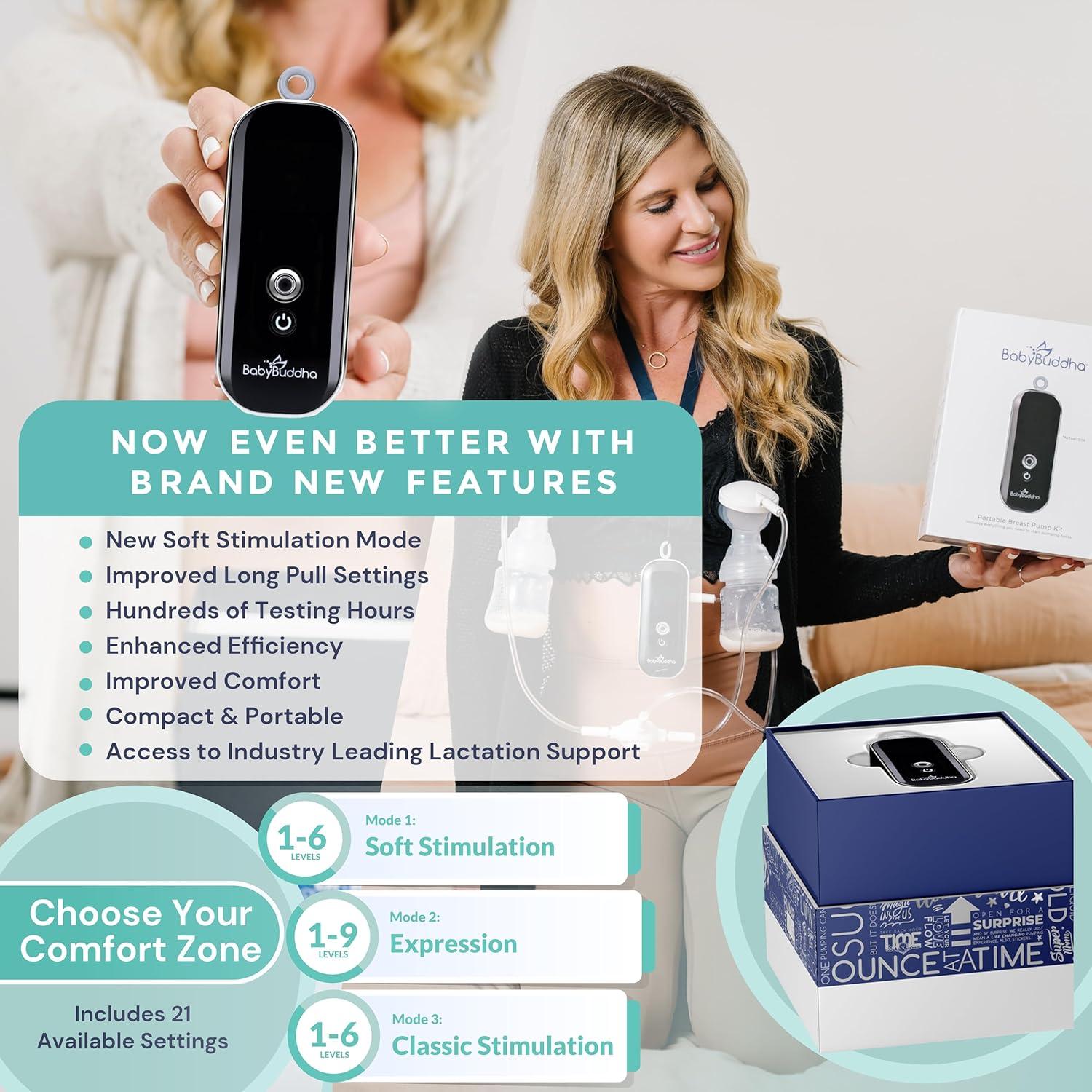 Bomba de Pecho Eléctrica BabyBuddha 2.0, 3 Modos, 21 Niveles
