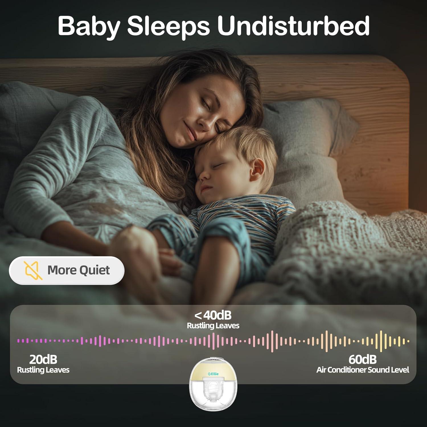 Bomba de Pecho Portátil Ellie Manos Libres Doble Flange 4 Modos