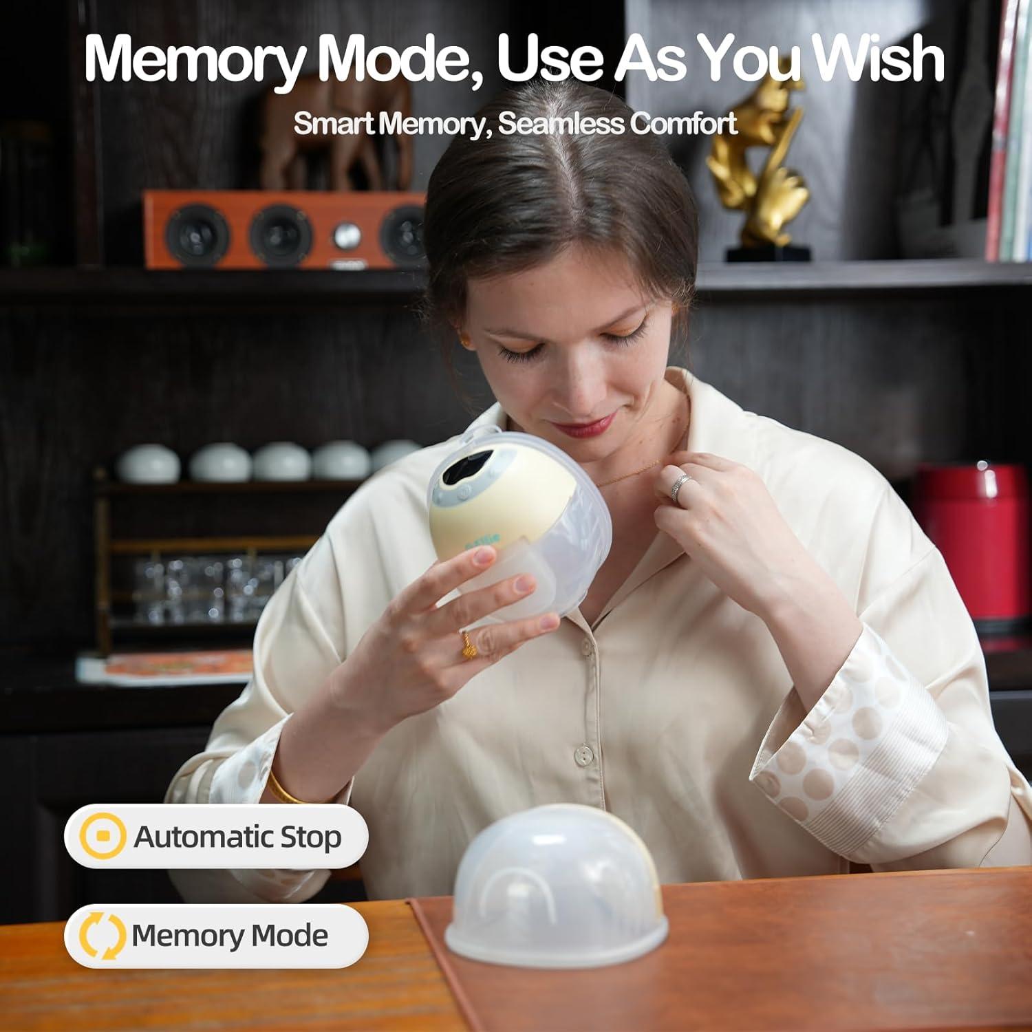 Bomba de Pecho Portátil Ellie Manos Libres Doble Flange 4 Modos