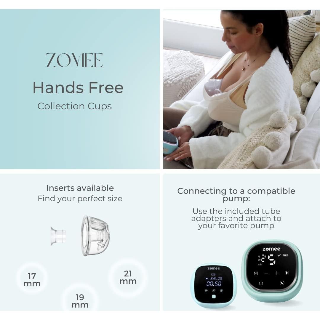Copas de Silicona Zomee para Lactancia 236 ml Manos Libres