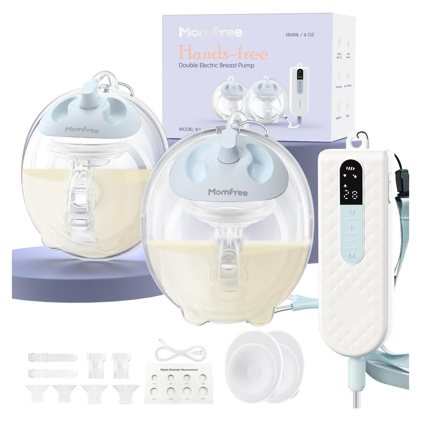 Extractor de Leche Eléctrico Momfree K3 Portátil 180ml Azul