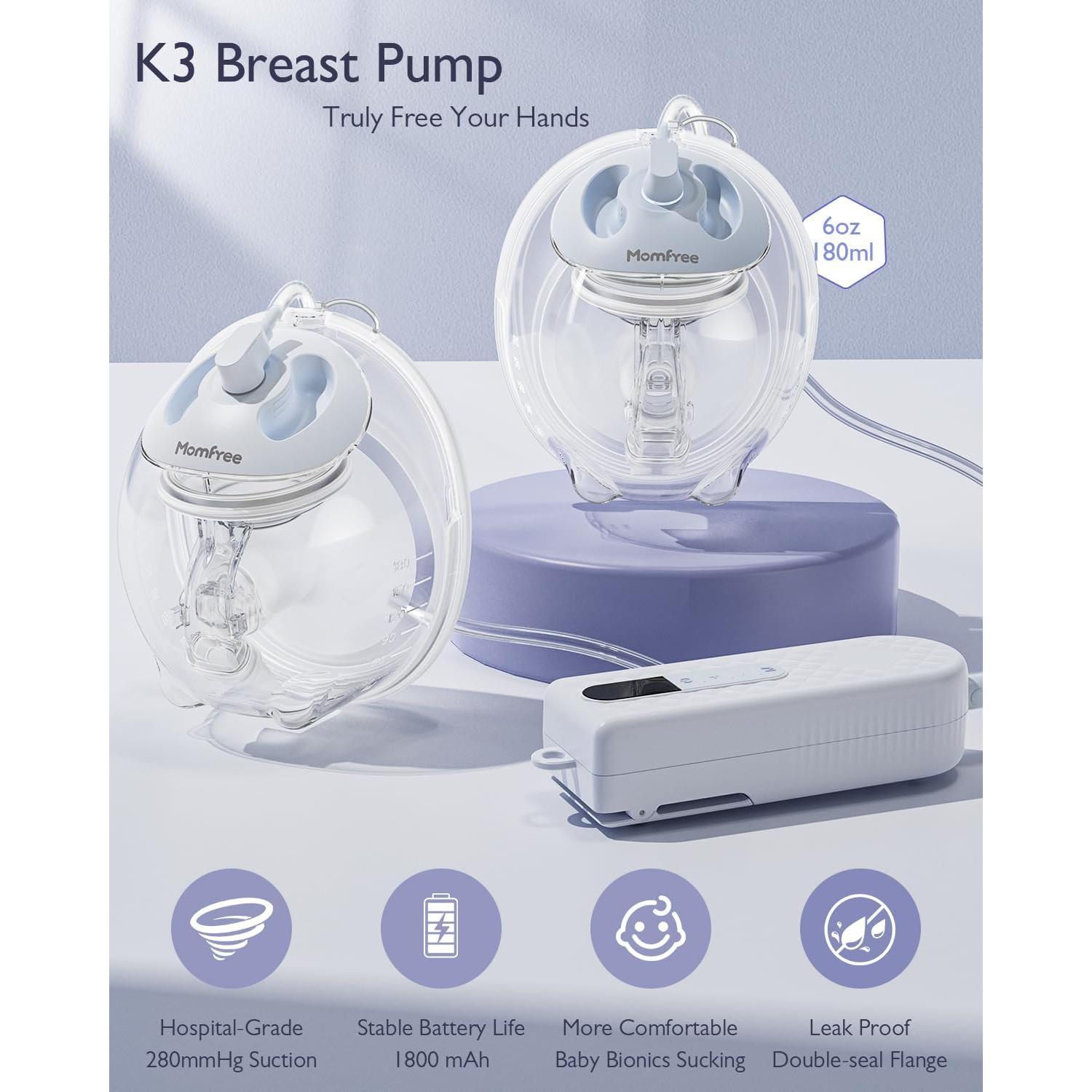 Extractor de Leche Eléctrico Momfree K3 Portátil 180ml Azul