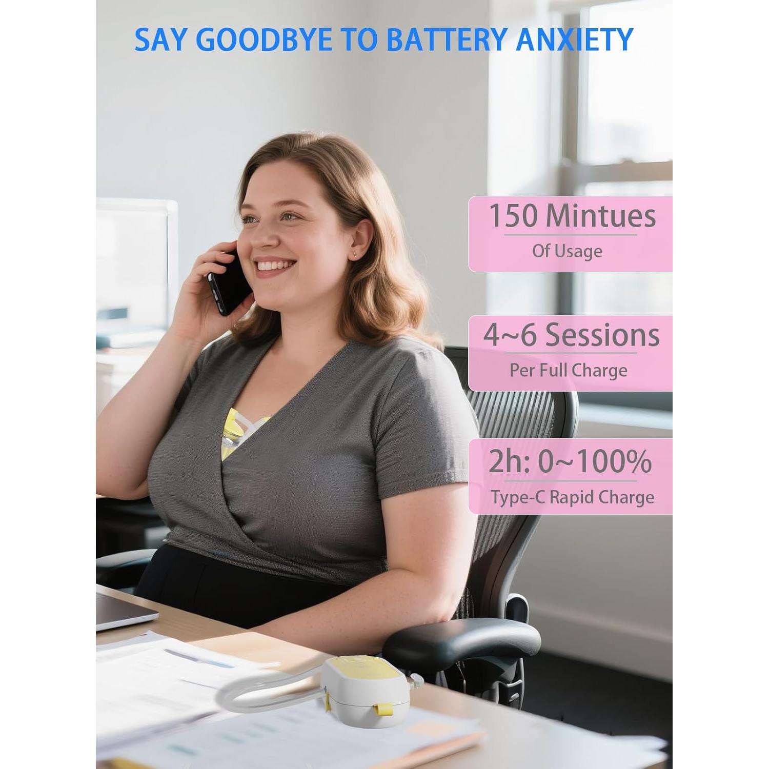 Extractor de Leche Eléctrico Saglve Manos Libres 170ml