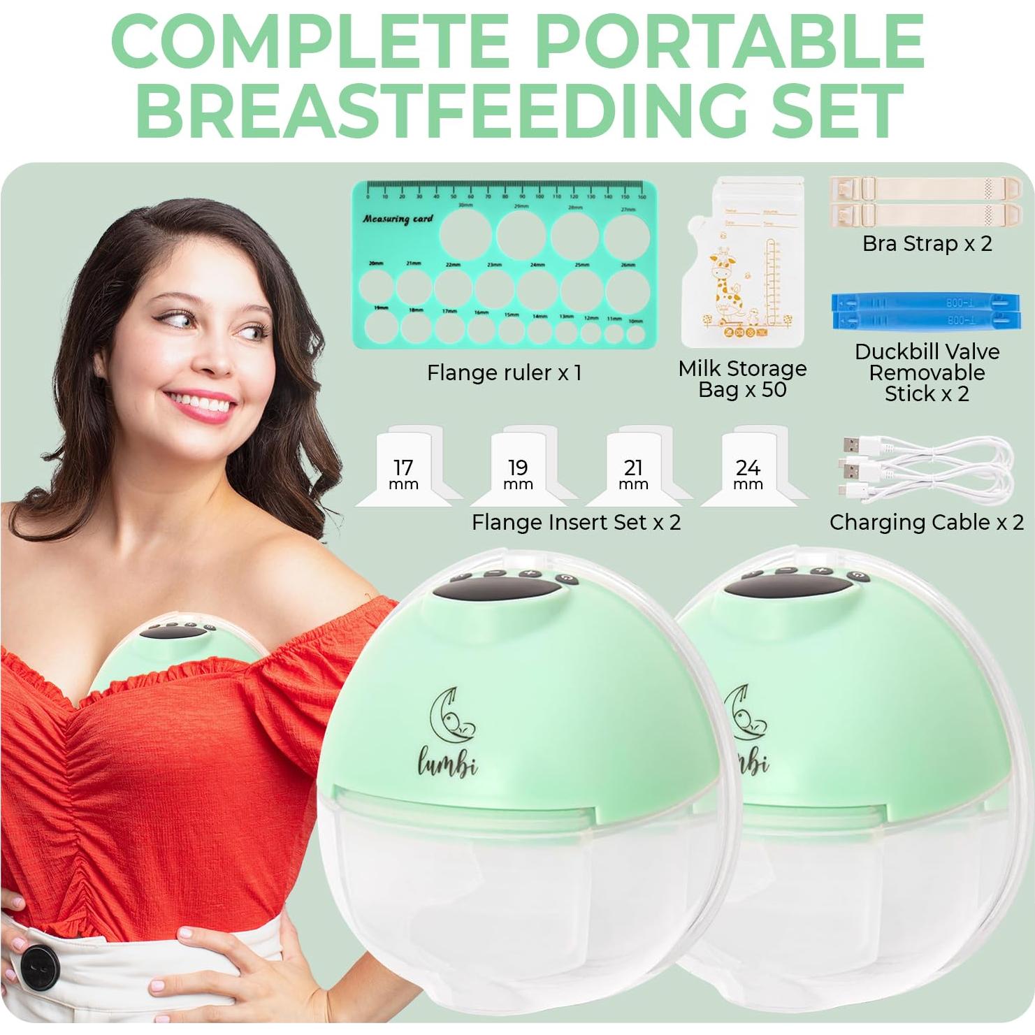 Extractor de Leche Eléctrico Lumbi L1 - Grado Hospitalario, 2 Unidades