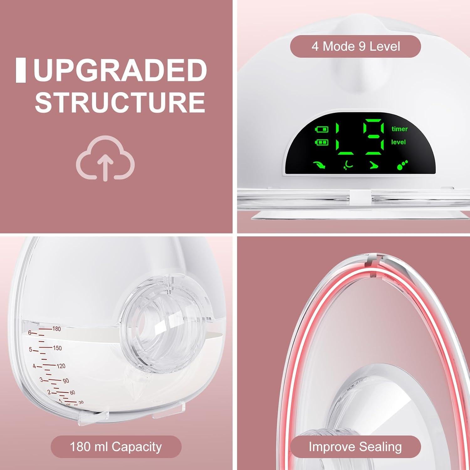 Extractor de Leche Eléctrico BaeMee BE10-WH 4 Modos 9 Niveles