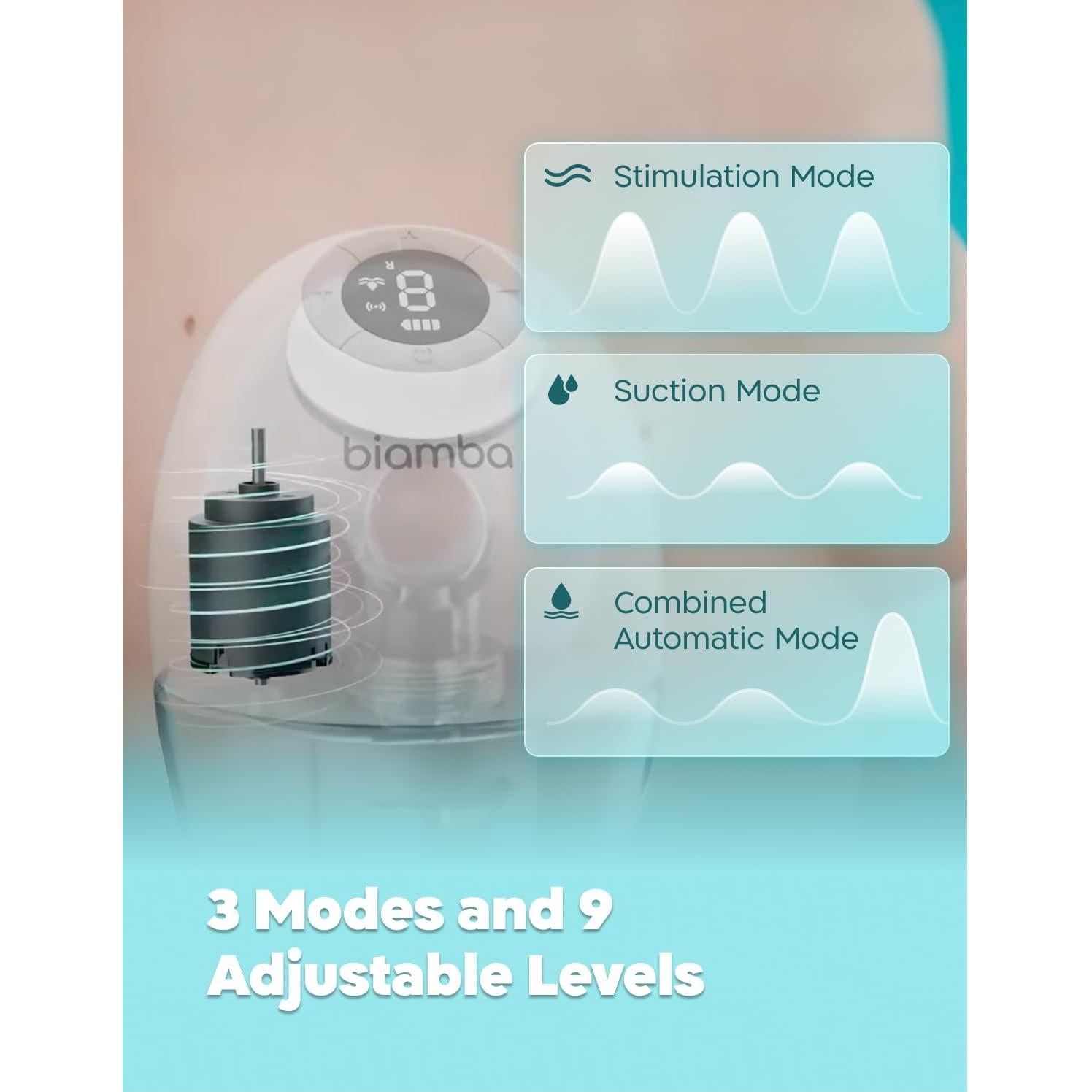 Extractor de Leche Eléctrico Biamba Individual 180ml Manos Libres