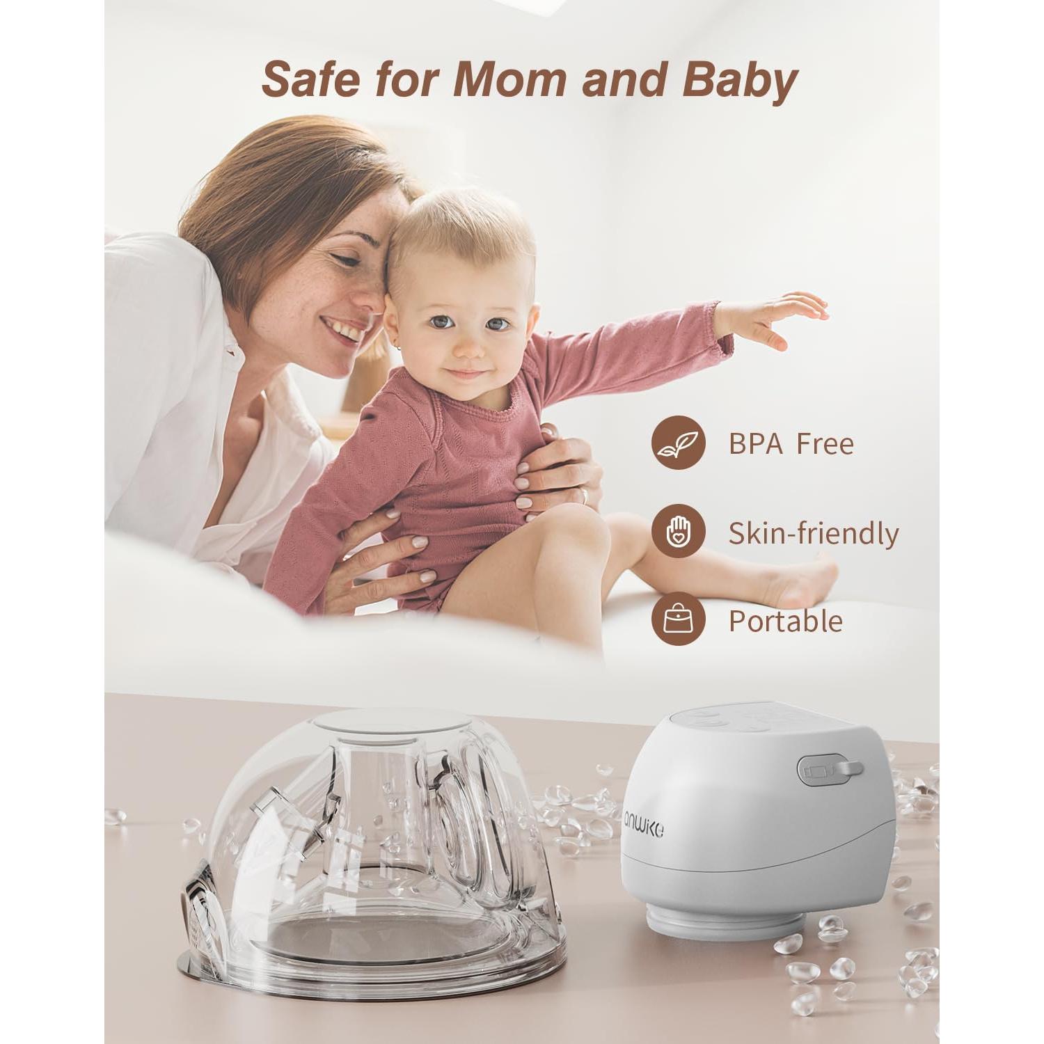 Extractor de Leche Eléctrico ANWIKE MY-381 - Silencioso, Portátil, 2 Modos, 9 Niveles, 193g