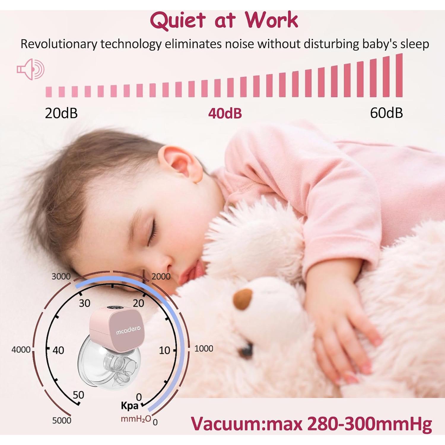 Bomba de Pecho Eléctrica MCADERO M5 Rosa, 4 Modos, 12 Niveles