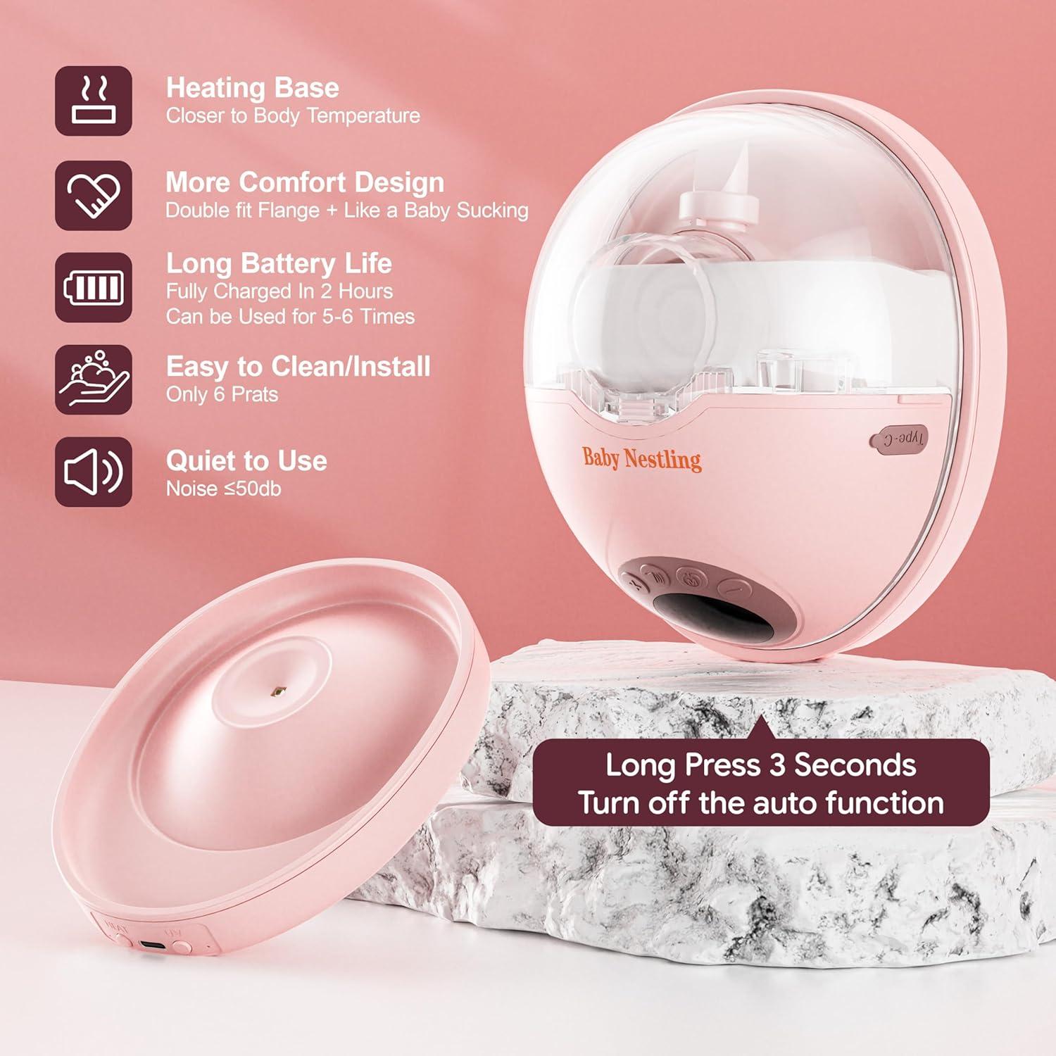 Extractor de Leche Eléctrico Baby Nestling Rosa 4 Modos 12 Niveles