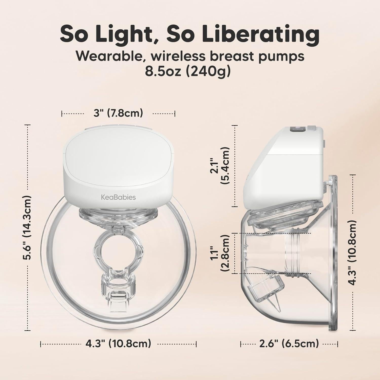 Extractor de Leche Inalámbrico KeaBabies Pulse S10 Pro 180ml