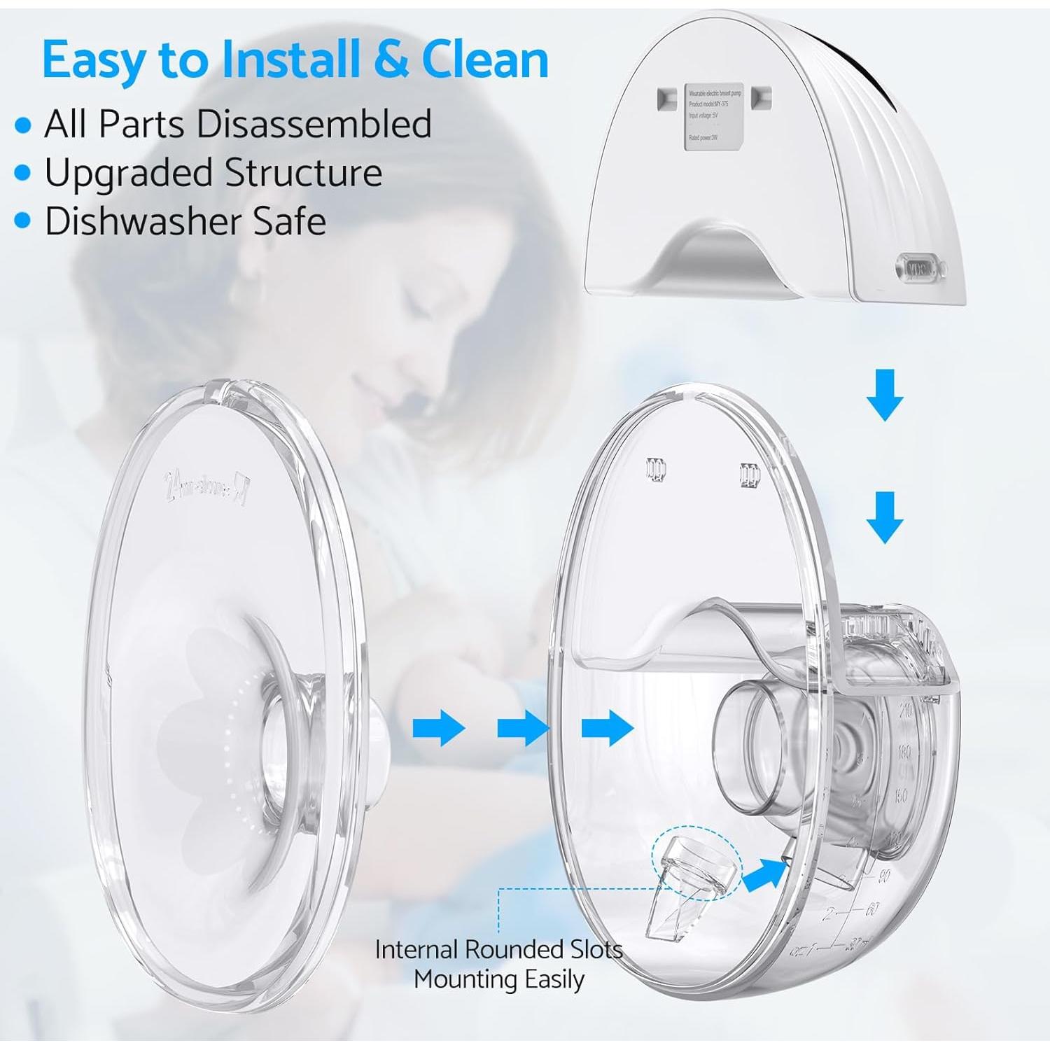 Extractor de Leche Eléctrico LAMSUET Manos Libres 350mmHg