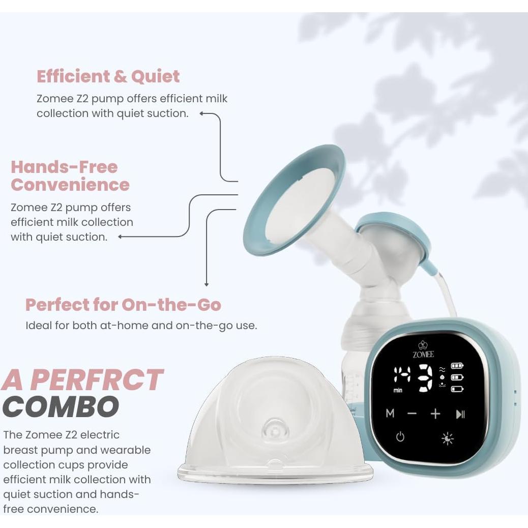 Extractor de Leche Eléctrico Doble Zomee Z2, Portátil, 3 Modos