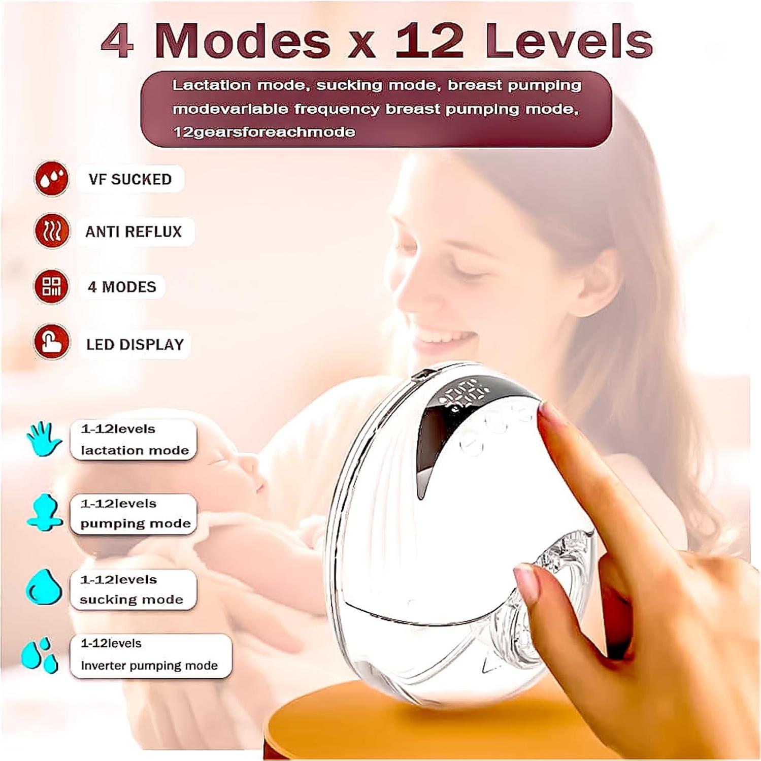 Extractor de Leche Eléctrico Junyako MY-375 4 Modos 12 Niveles