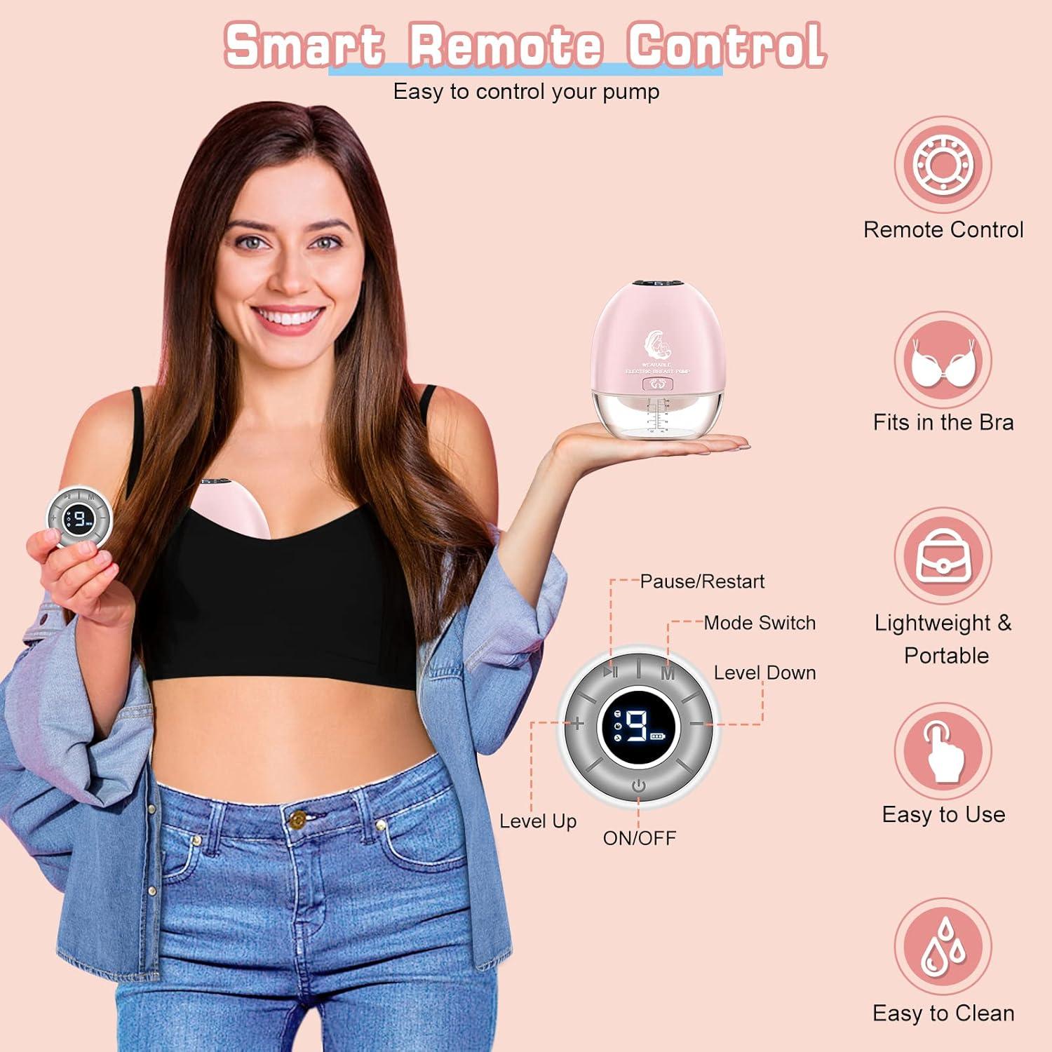 Extractor de Leche Materna Eléctrico Hfuear S19 Rosa 4 Modos