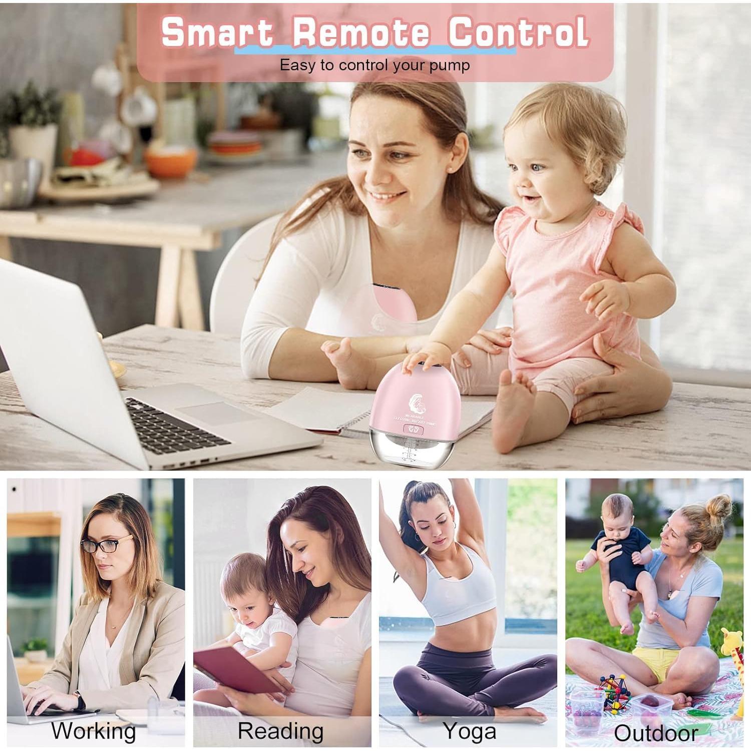 Extractor de Leche Materna Eléctrico Hfuear S19 Rosa 4 Modos