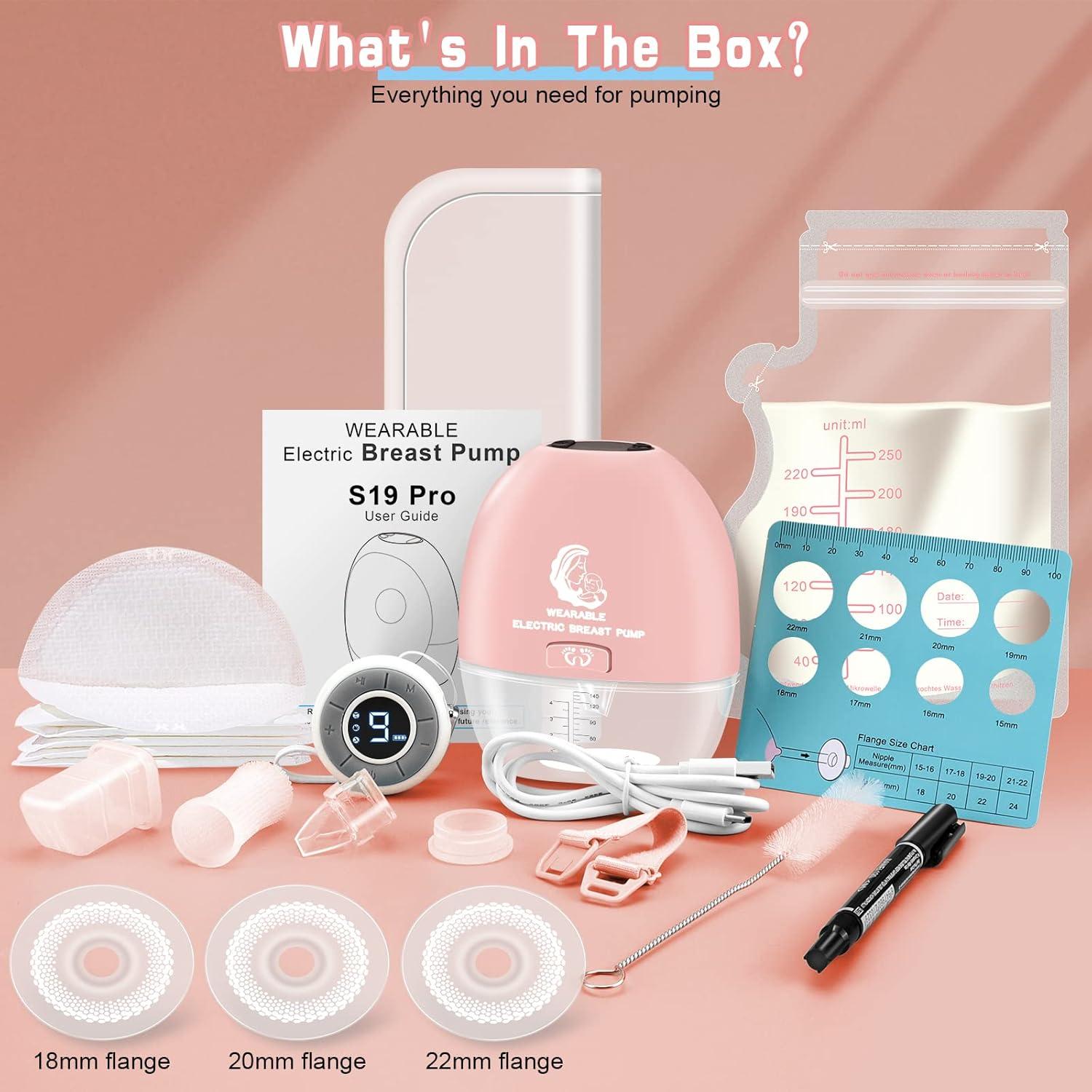 Extractor de Leche Materna Eléctrico Hfuear S19 Rosa 4 Modos