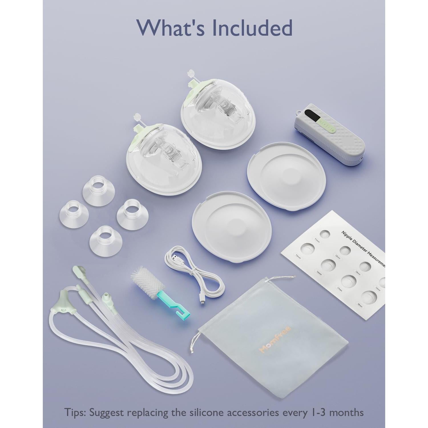 Extractor de Leche Sin Manos Momfree K3 - Portátil, 9 Niveles, 180ml