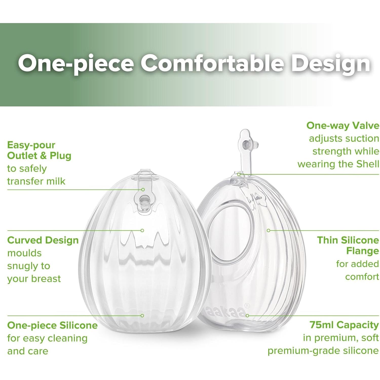 Bomba de Pecho Silicona Haakaa 75ml + Bolsa Esterilización