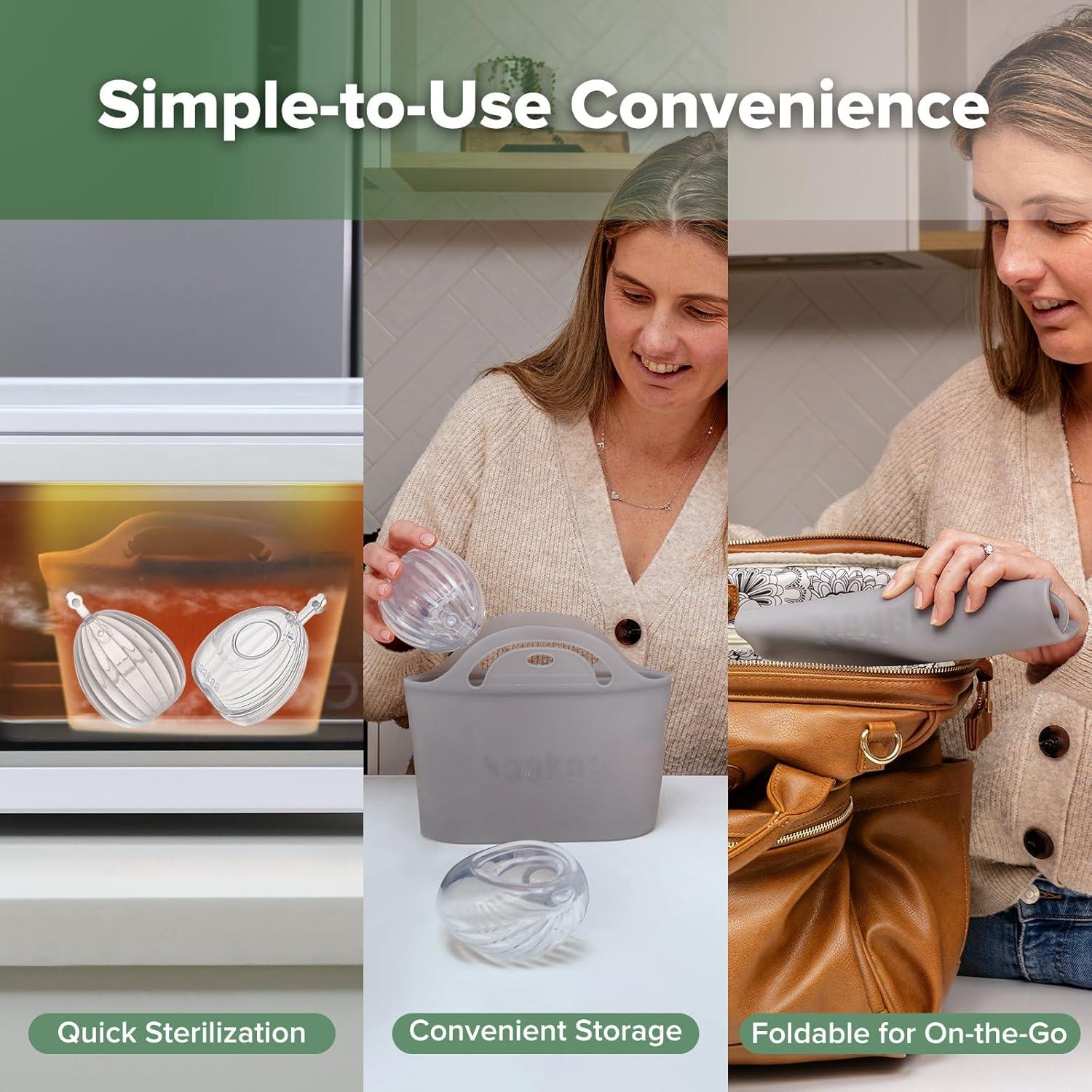 Bomba de Pecho Silicona Haakaa 75ml + Bolsa Esterilización