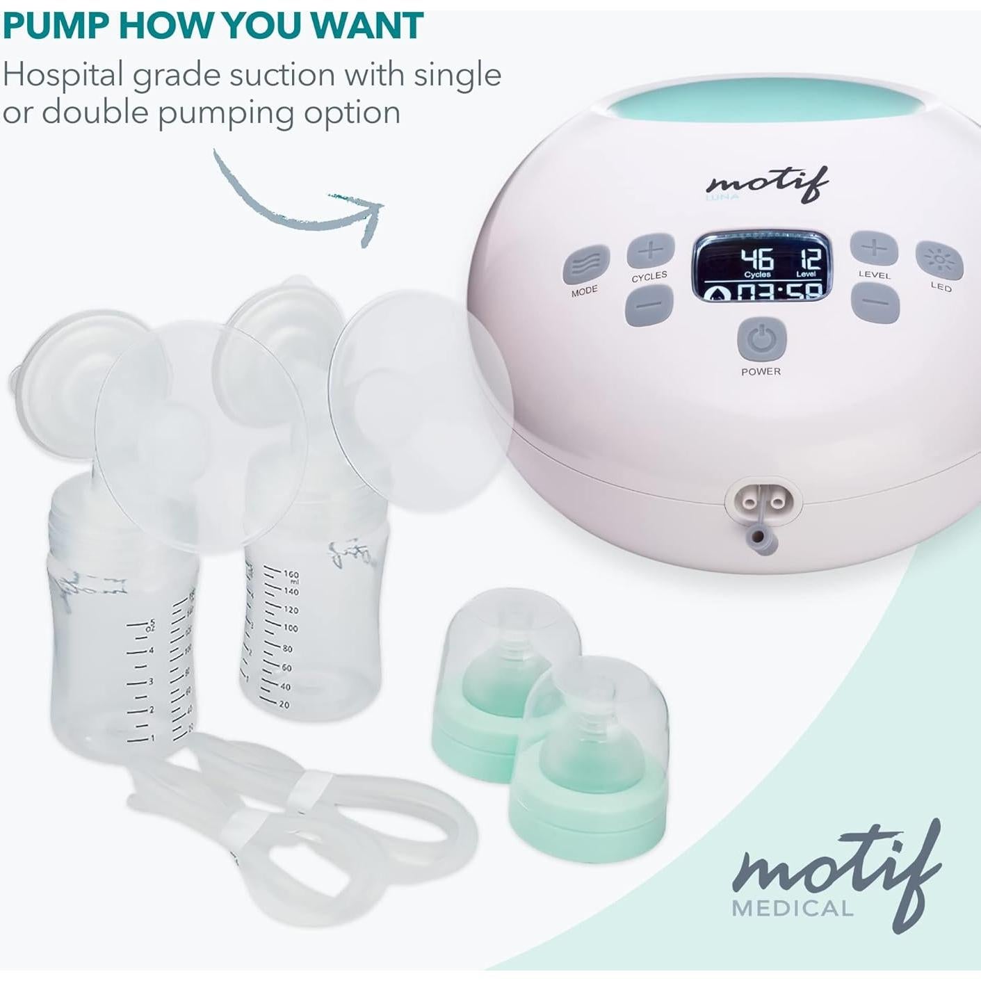 Bomba Eléctrica Doble Motif Medical Luna para Lactancia
