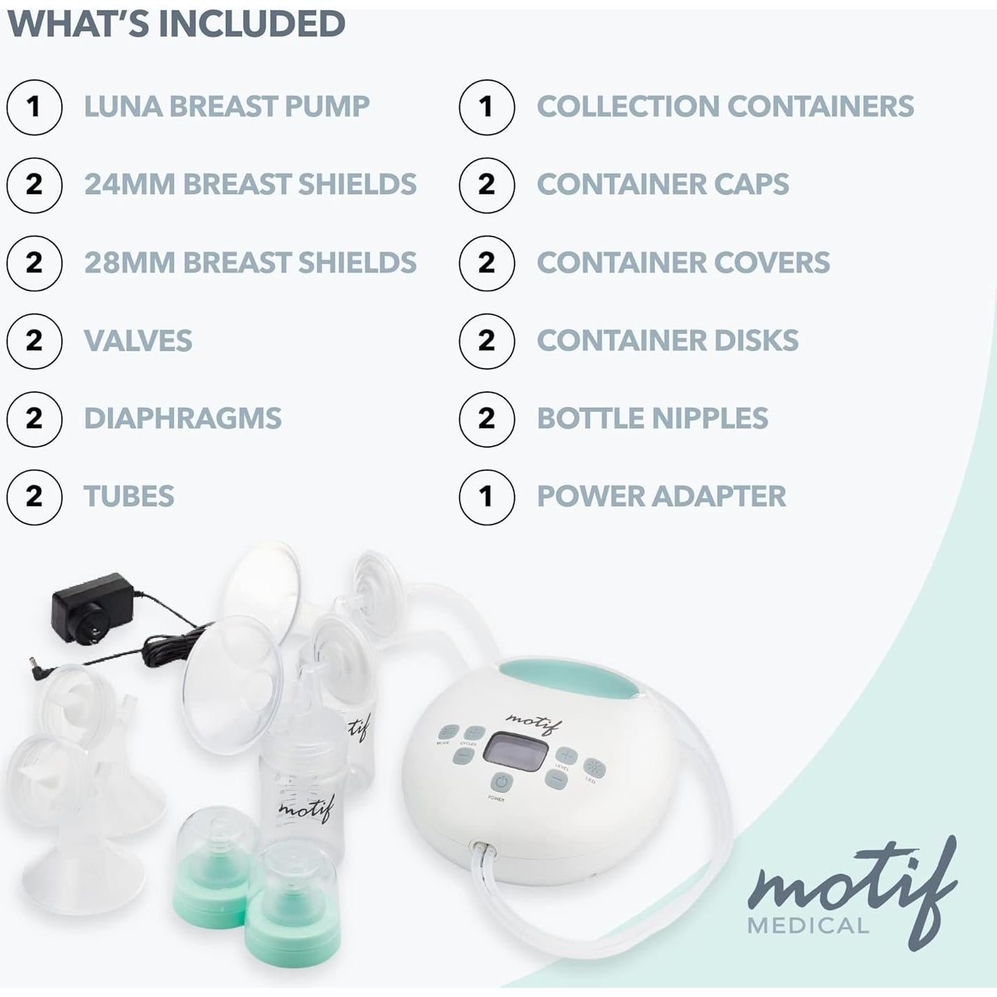 Bomba Eléctrica Doble Motif Medical Luna para Lactancia