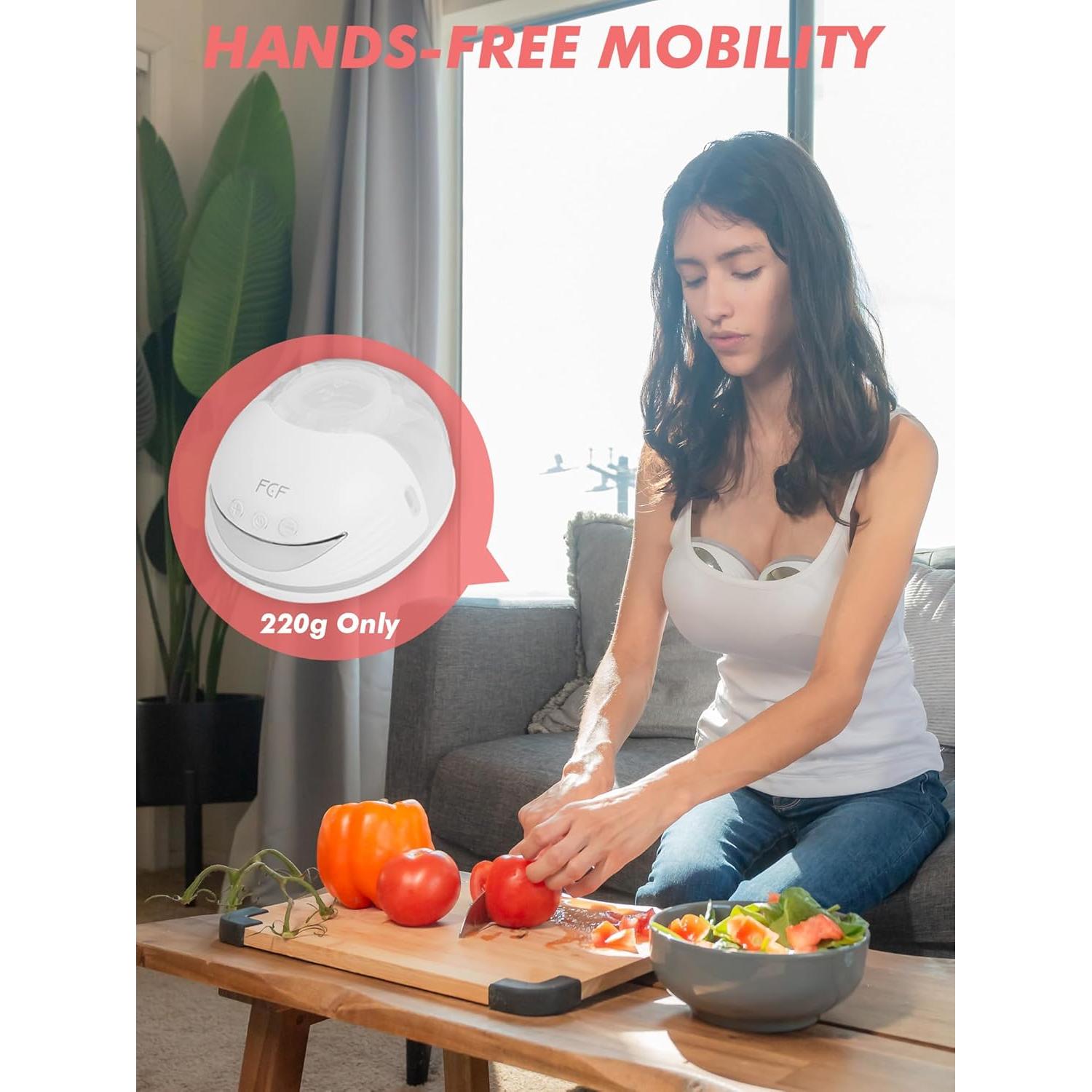 Extractor de Leche Eléctrico FCF E1 - Manos Libres, 4 Modos, 12 Niveles, 2 Paquete, Blanco