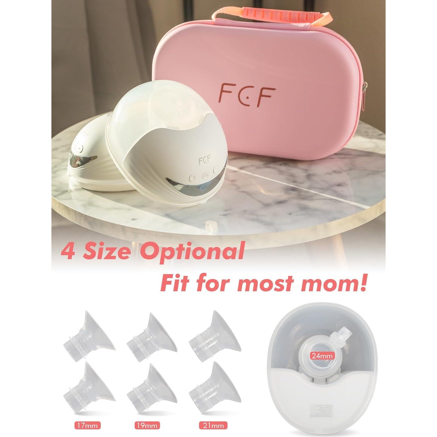 Extractor de Leche Eléctrico FCF E1 - Manos Libres, 4 Modos, 12 Niveles, 2 Paquete, Blanco