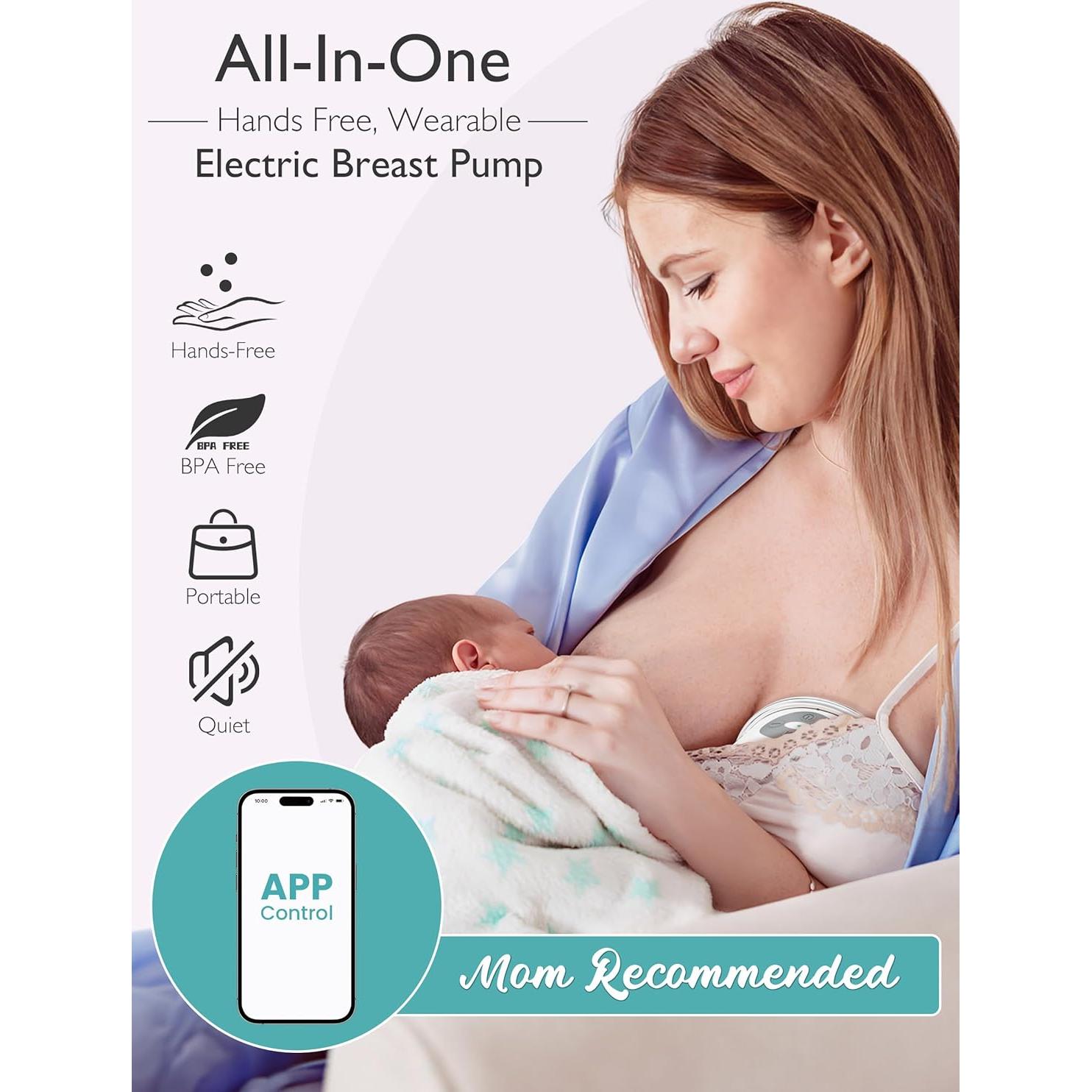 Extractor de Leche Eléctrico Momspeace Portátil Sin Manos 24mm