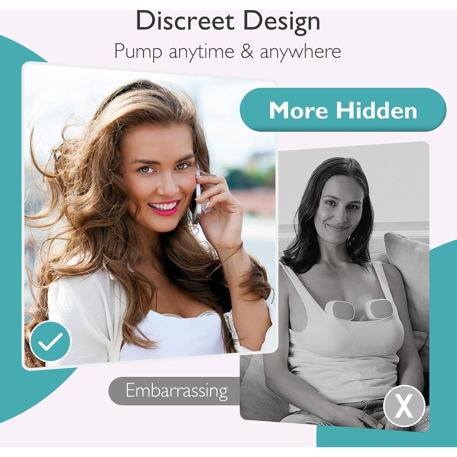 Extractor de Leche Eléctrico Momspeace Portátil Sin Manos 24mm