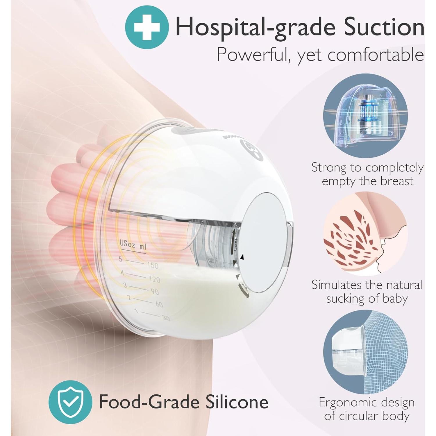Extractor de Leche Eléctrico Momspeace Portátil Sin Manos 24mm