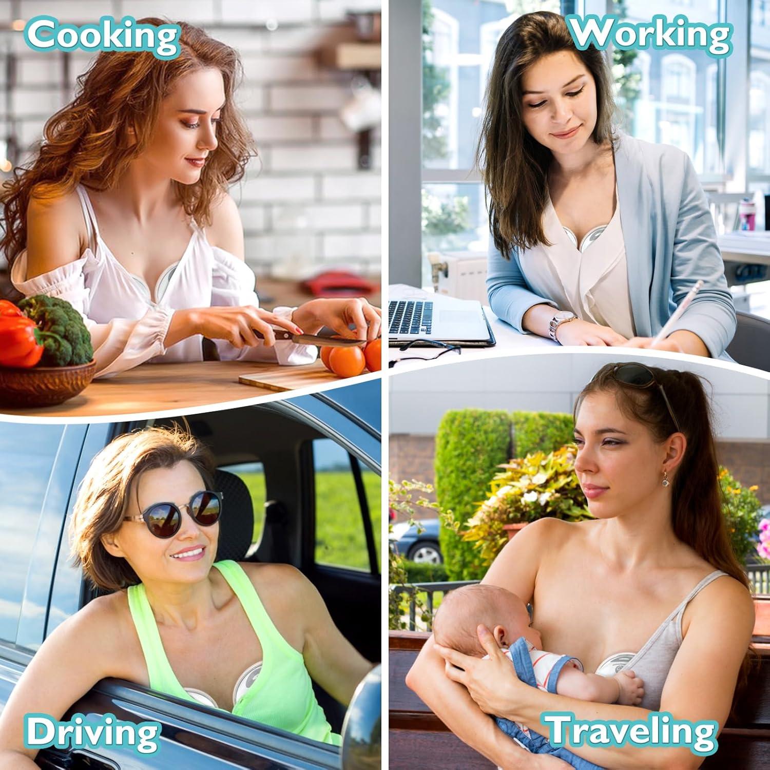 Extractor de Leche Eléctrico Momspeace Portátil Sin Manos 24mm