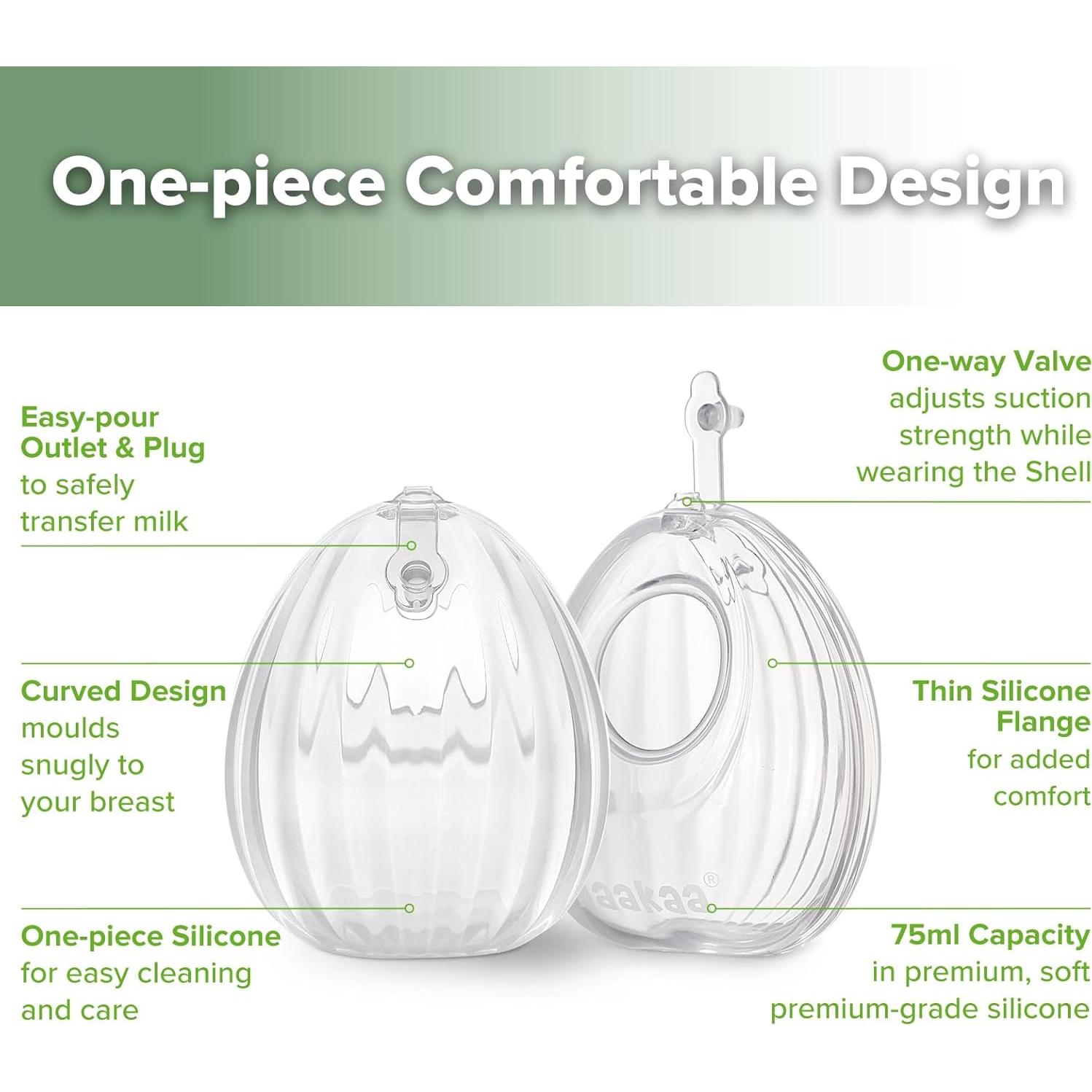 Bomba de Pecho Silicona Haakaa 75ml 2-Pack + Bolsa Esterilización