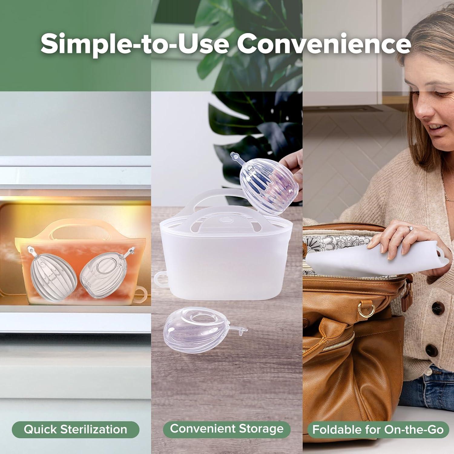 Bomba de Pecho Silicona Haakaa 75ml 2-Pack + Bolsa Esterilización