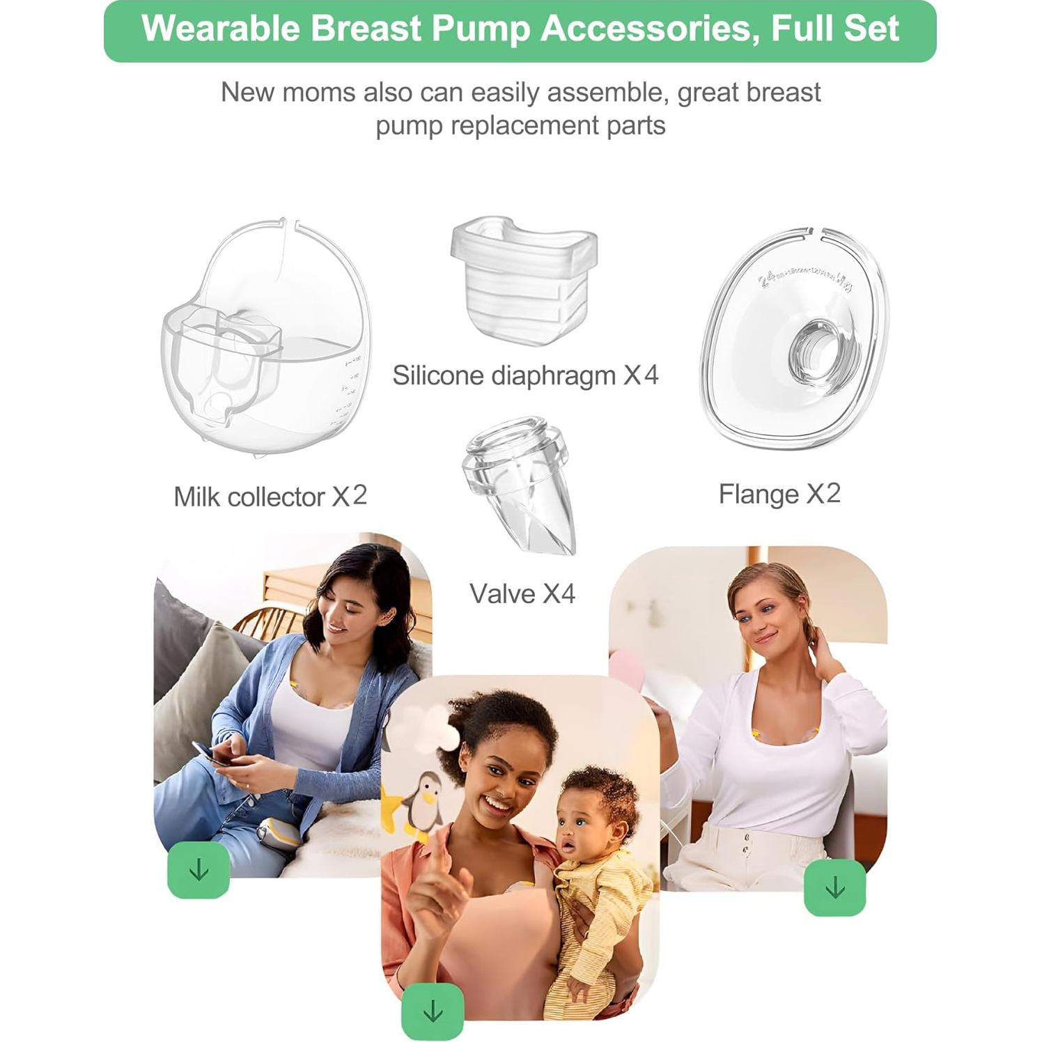 Repuestos Extractor de Leche Portátil WindTheSpeeds 2 Juegos 24mm