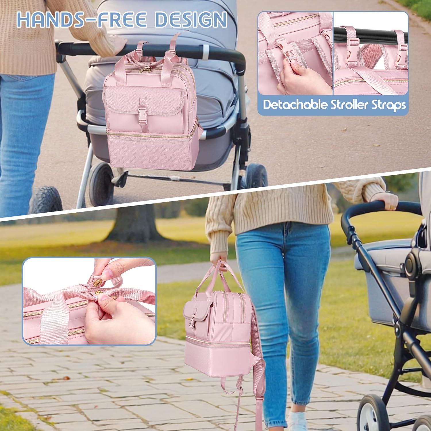 Bolsa de Extractor de Leche Fasrom Rosa con Enfriador y Compartimentos
