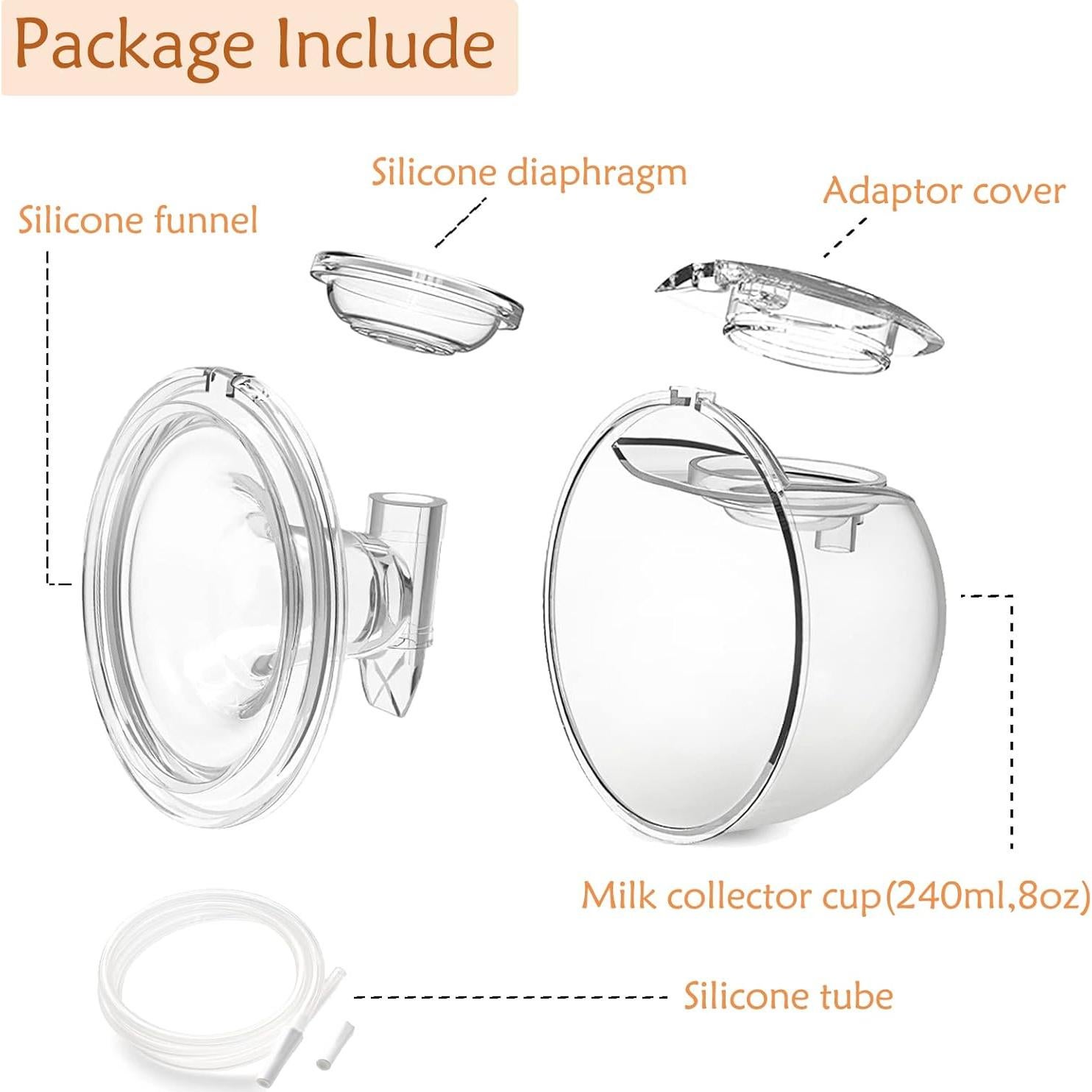 Tazas de Silicona para Recolección de Leche Materna Bwcece - 2 Unidades