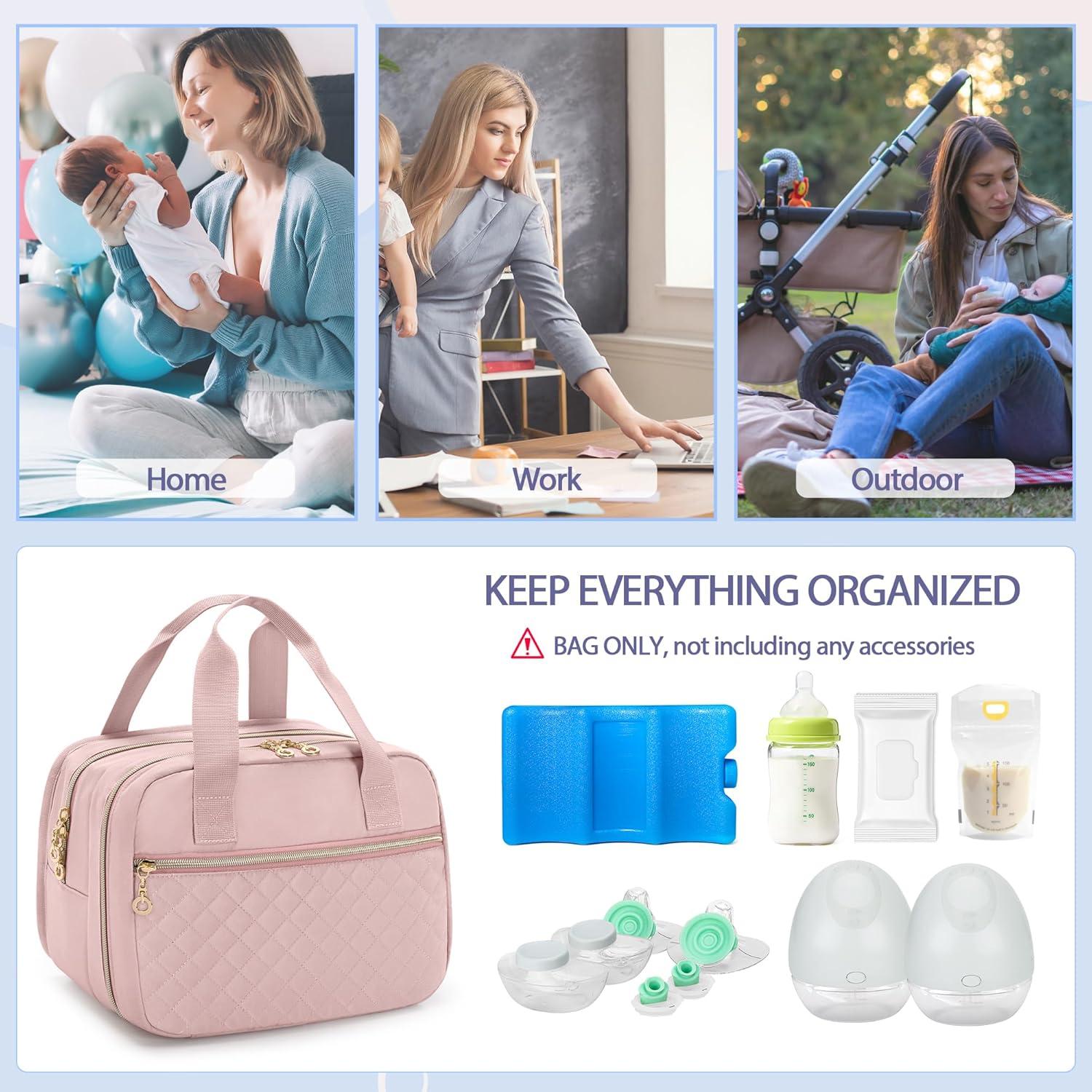 Bolsa Térmica para Extractor de Leche Wearable Damero Rosa