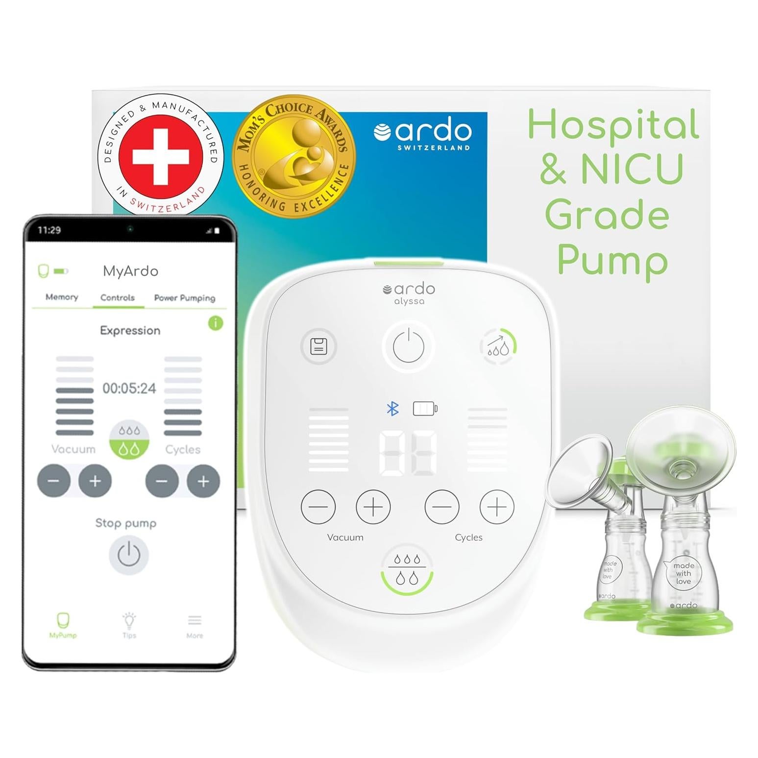 Bomba de Pecho Eléctrica Ardo Alyssa Grado Hospitalario 35x18 cm