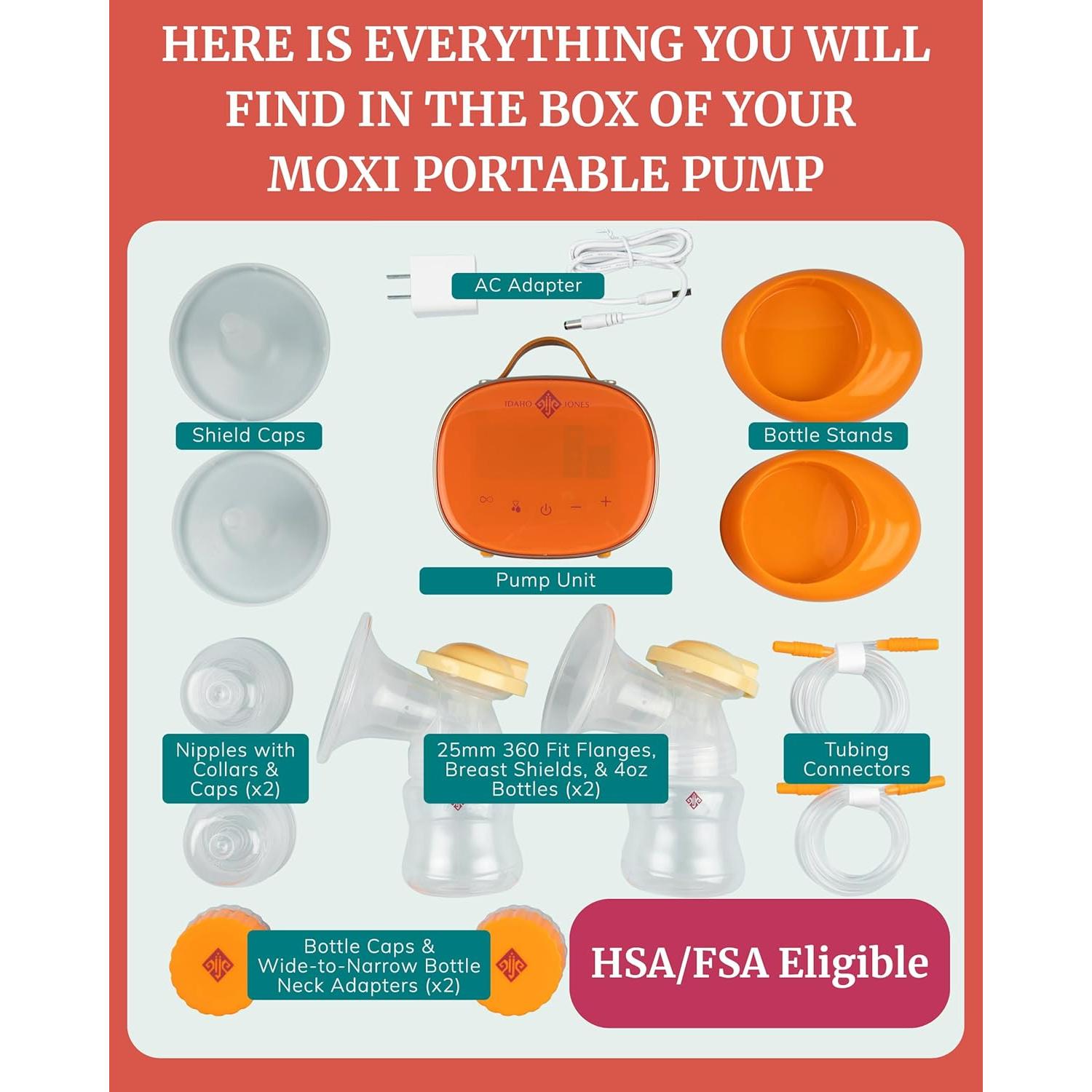 Extractor de Leche Eléctrico Doble Moxi Idaho Jones - Inalámbrico