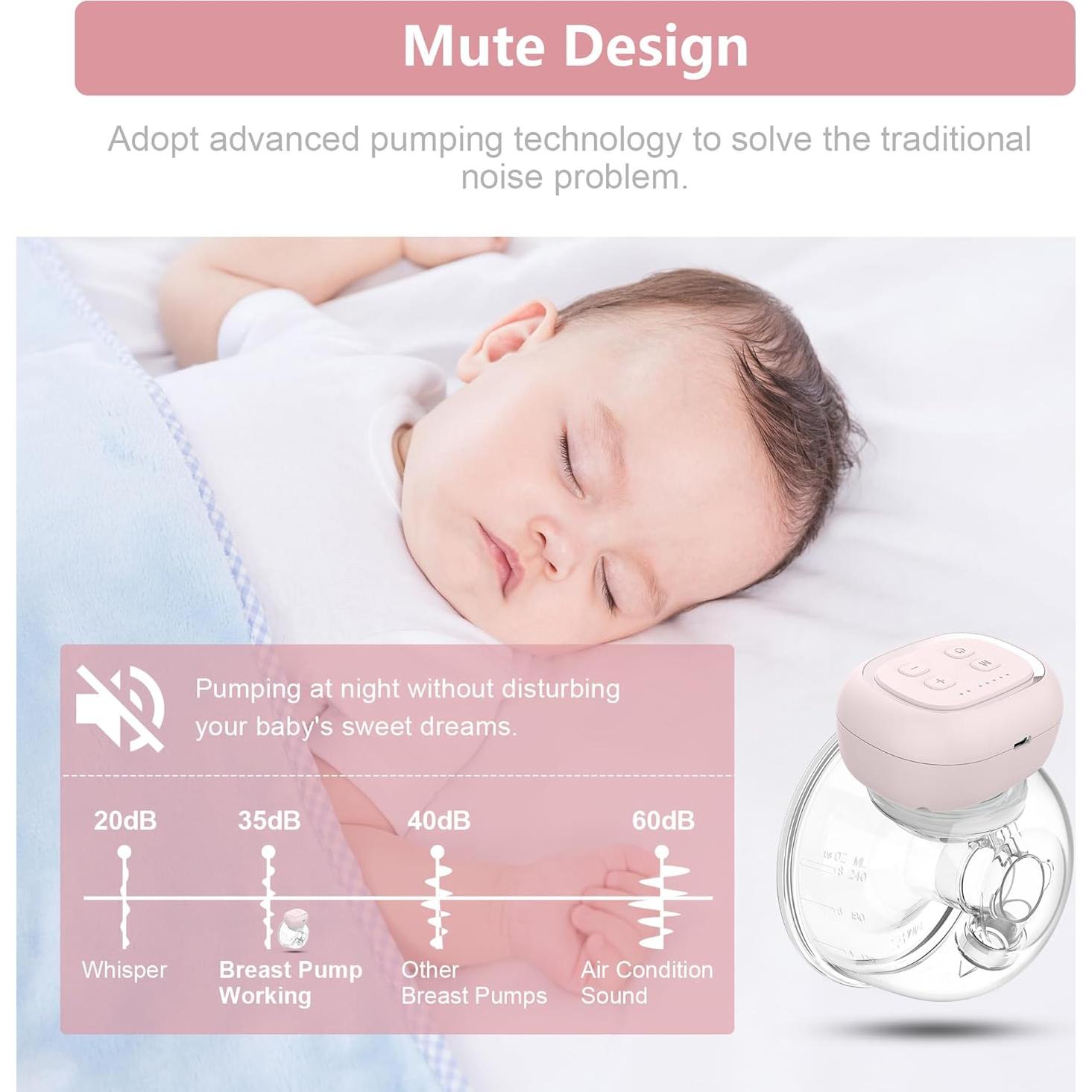 Bomba de Pecho Eléctrica Portátil Besunny, 3 Modos, 10 Niveles, Flanges 18-24mm