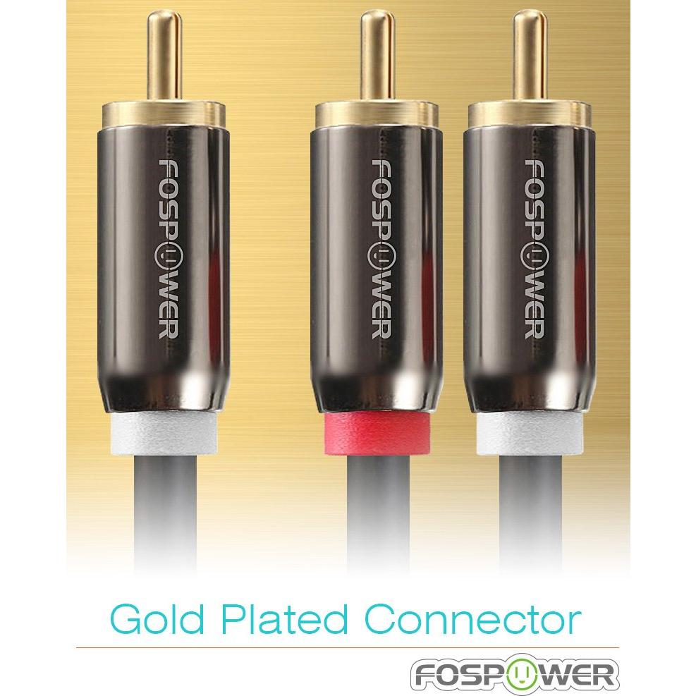 Adaptador RCA Y FosPower 1.83m Macho a 2 Macho Audio Estéreo