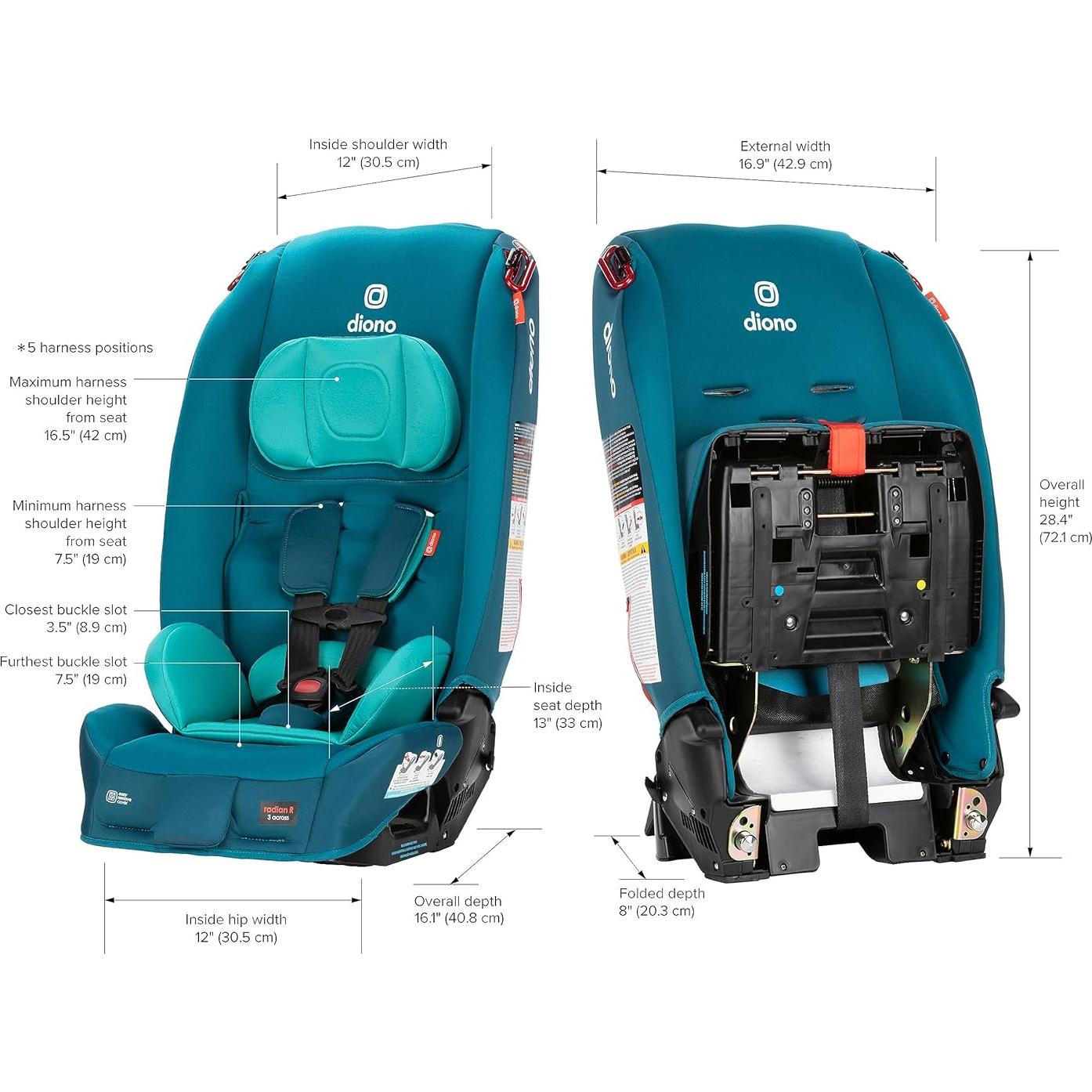 Asiento de Auto Convertible Diono Radian 3R Hielo Azul Razz