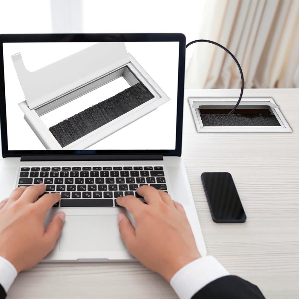 Cubierta de Agujero de Cable Msiud 160mm x 80mm Aluminio