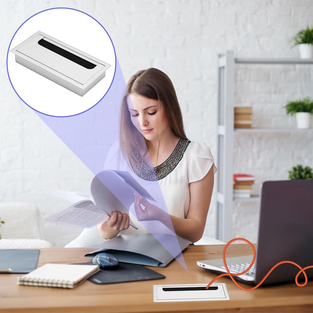 Cubierta de Agujero de Cable Msiud 160mm x 80mm Aluminio