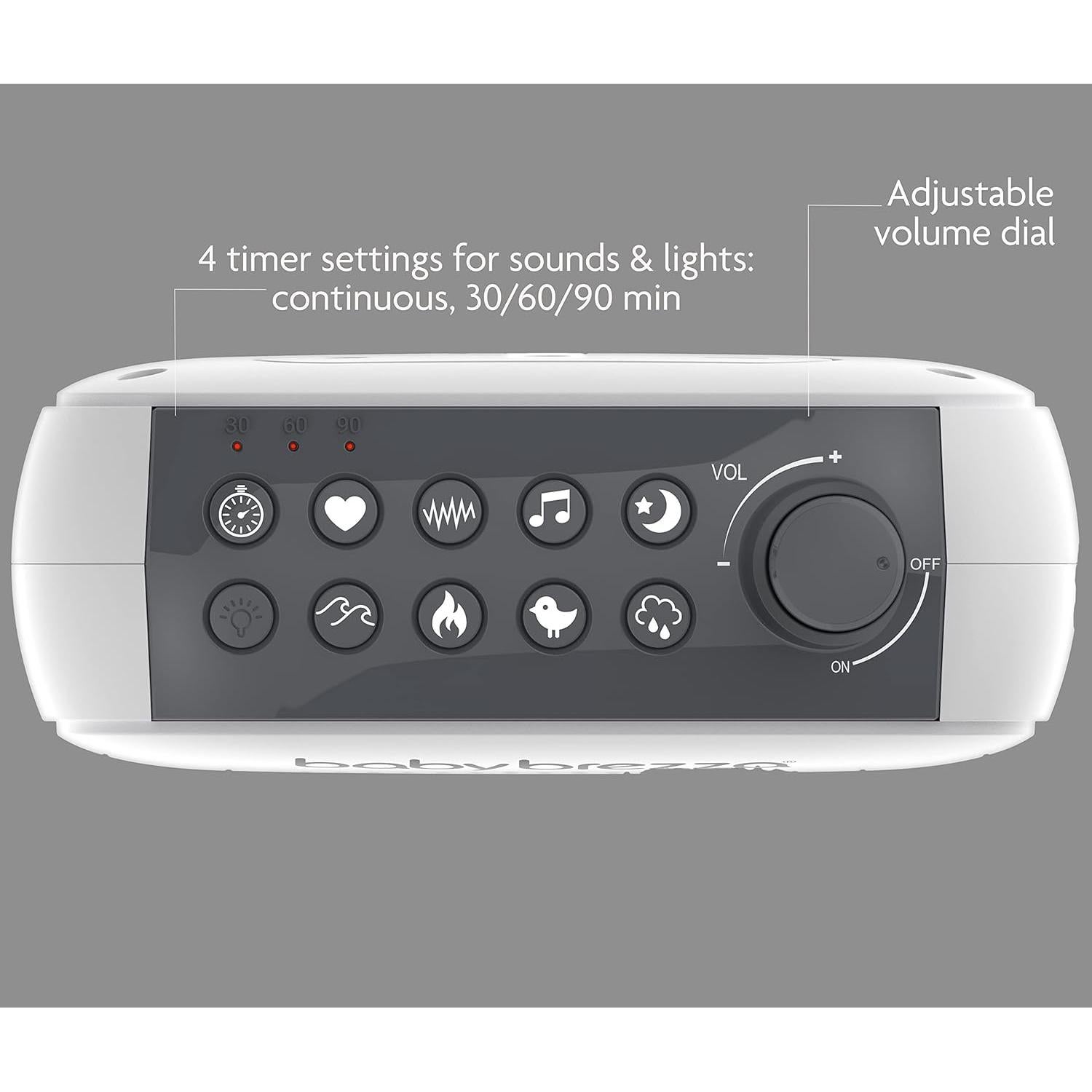 Máquina de Sonido y Luz Nocturna Baby Brezza BRZ0096 - 18 Sonidos