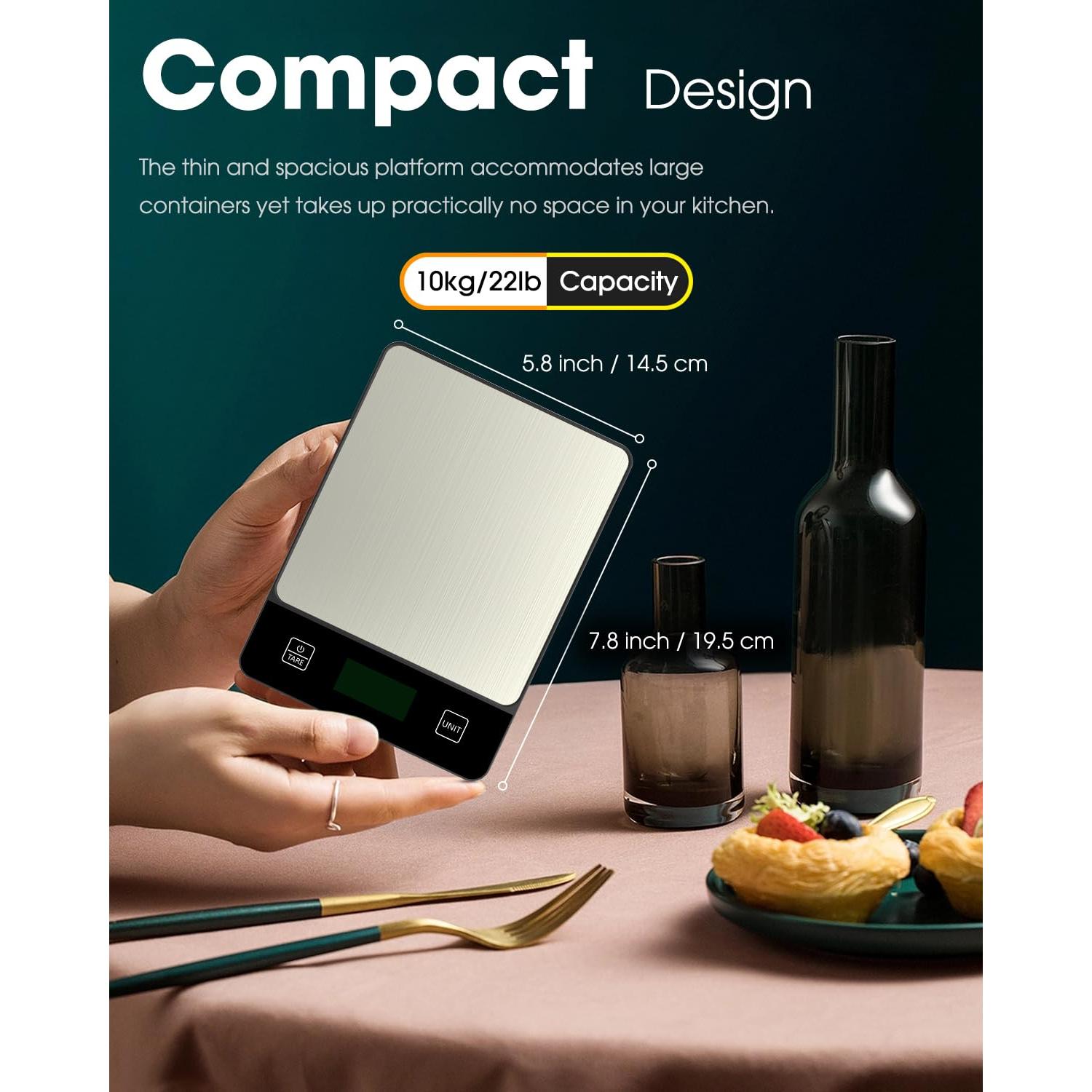 Balanza de Cocina Digital Mik-Nana 10kg 1g Precisión Negra